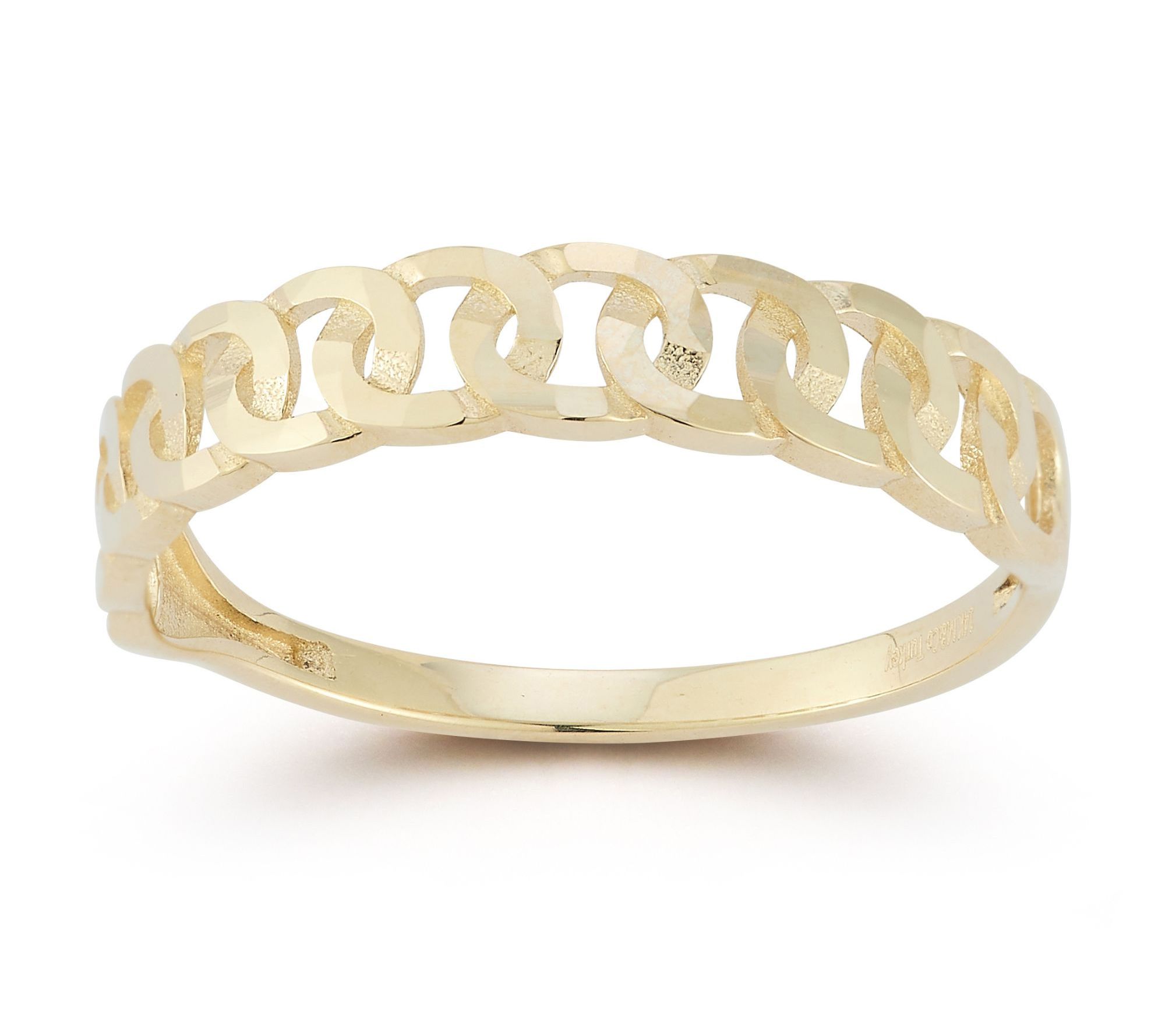 Luminosa Gold Thin Curb Link Chain Ring, 14K