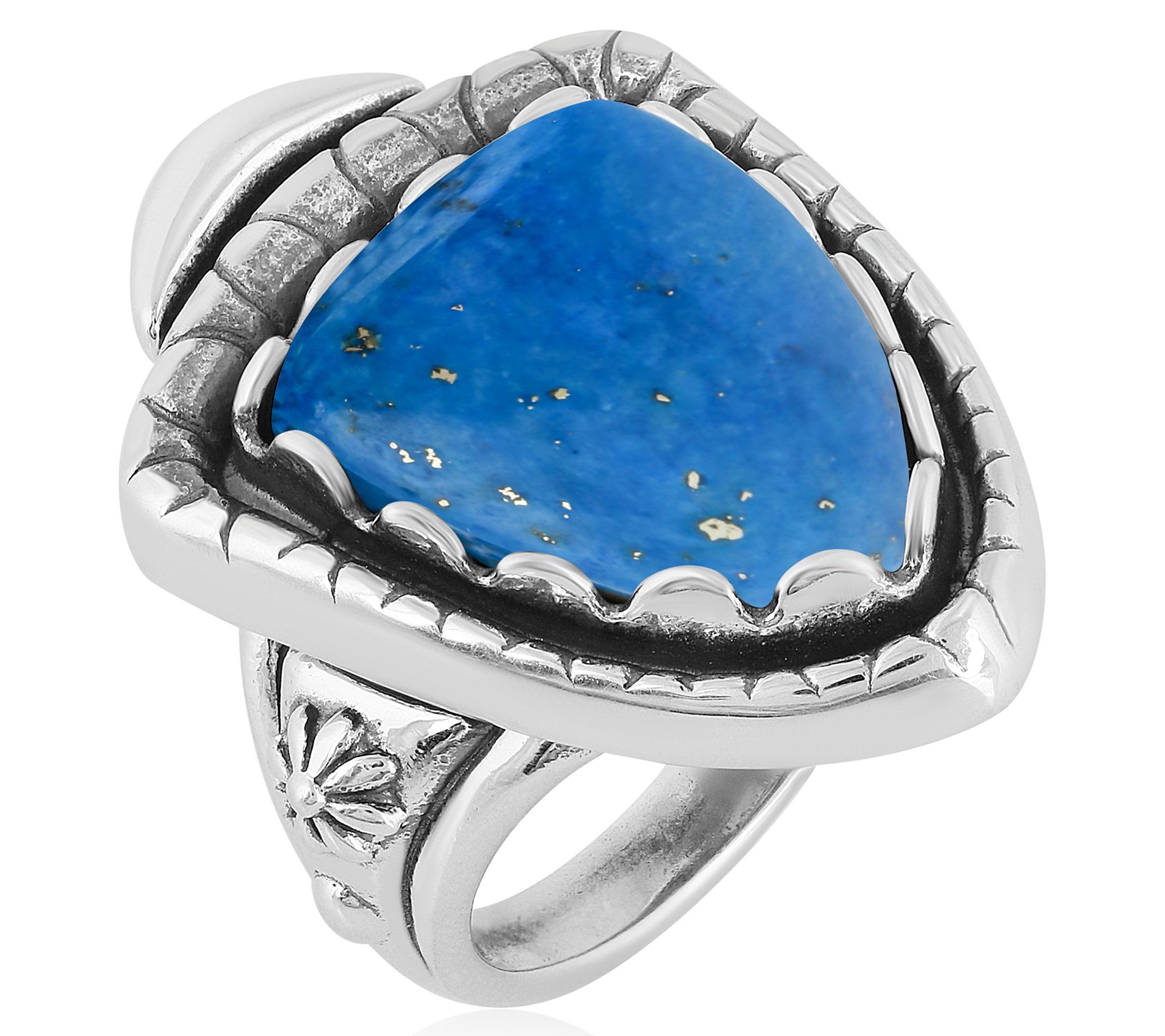 American West Sterling Silver Shield Gemstone Ring