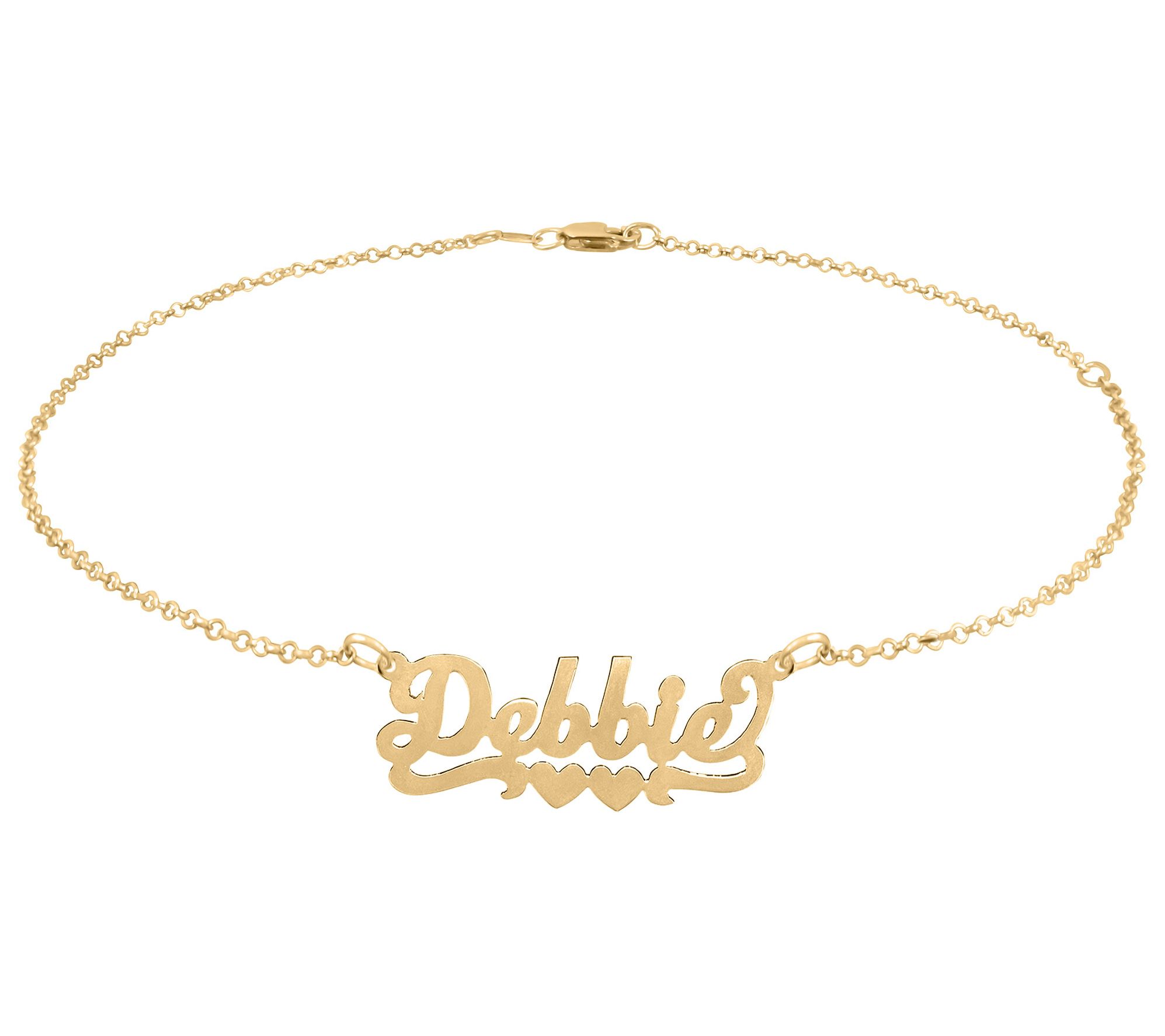 Double Heart Name Bracelet