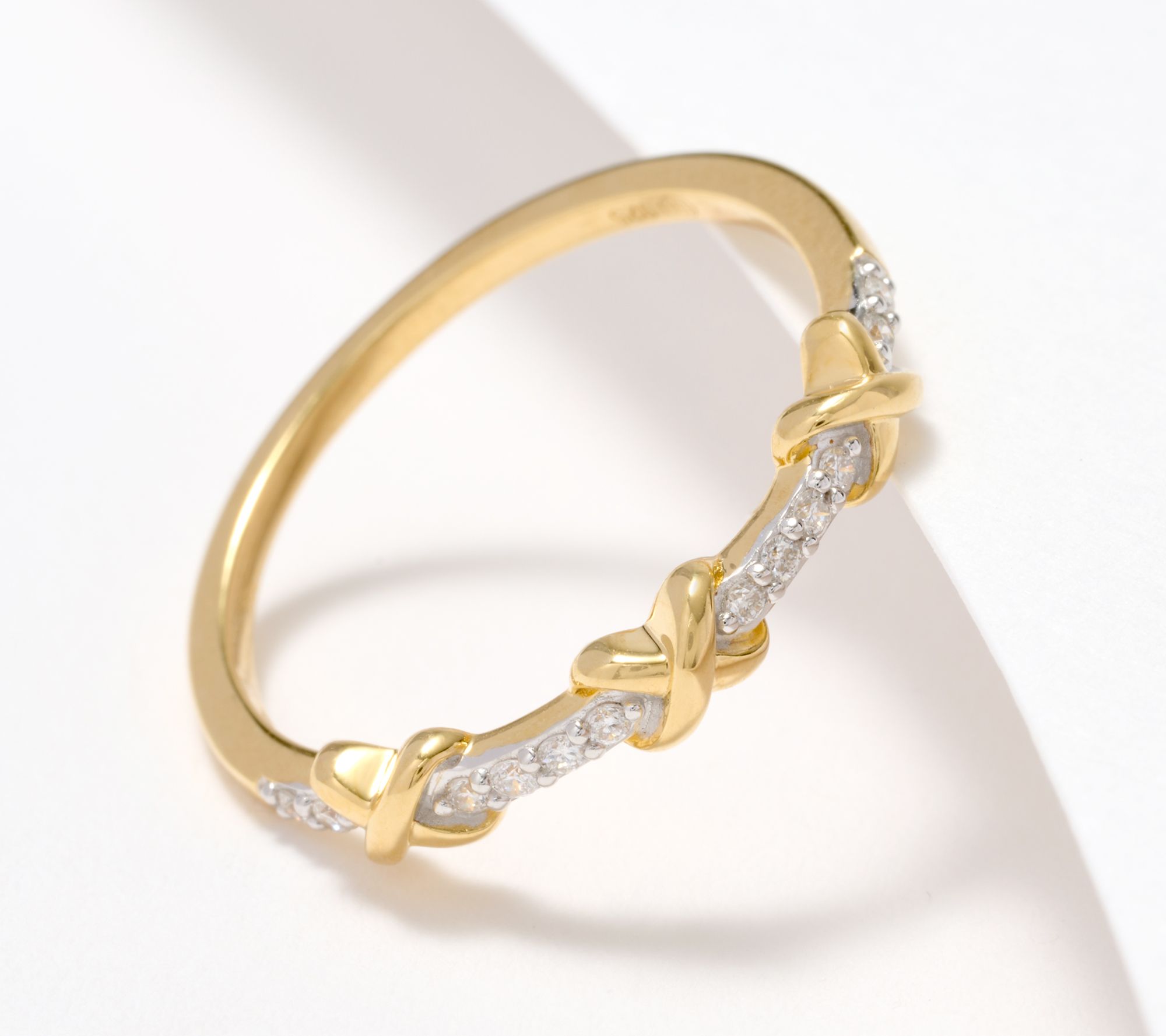 "As Is" Accents by Affinity Diamond X Ring, 0.08cttw, Sterling Silver