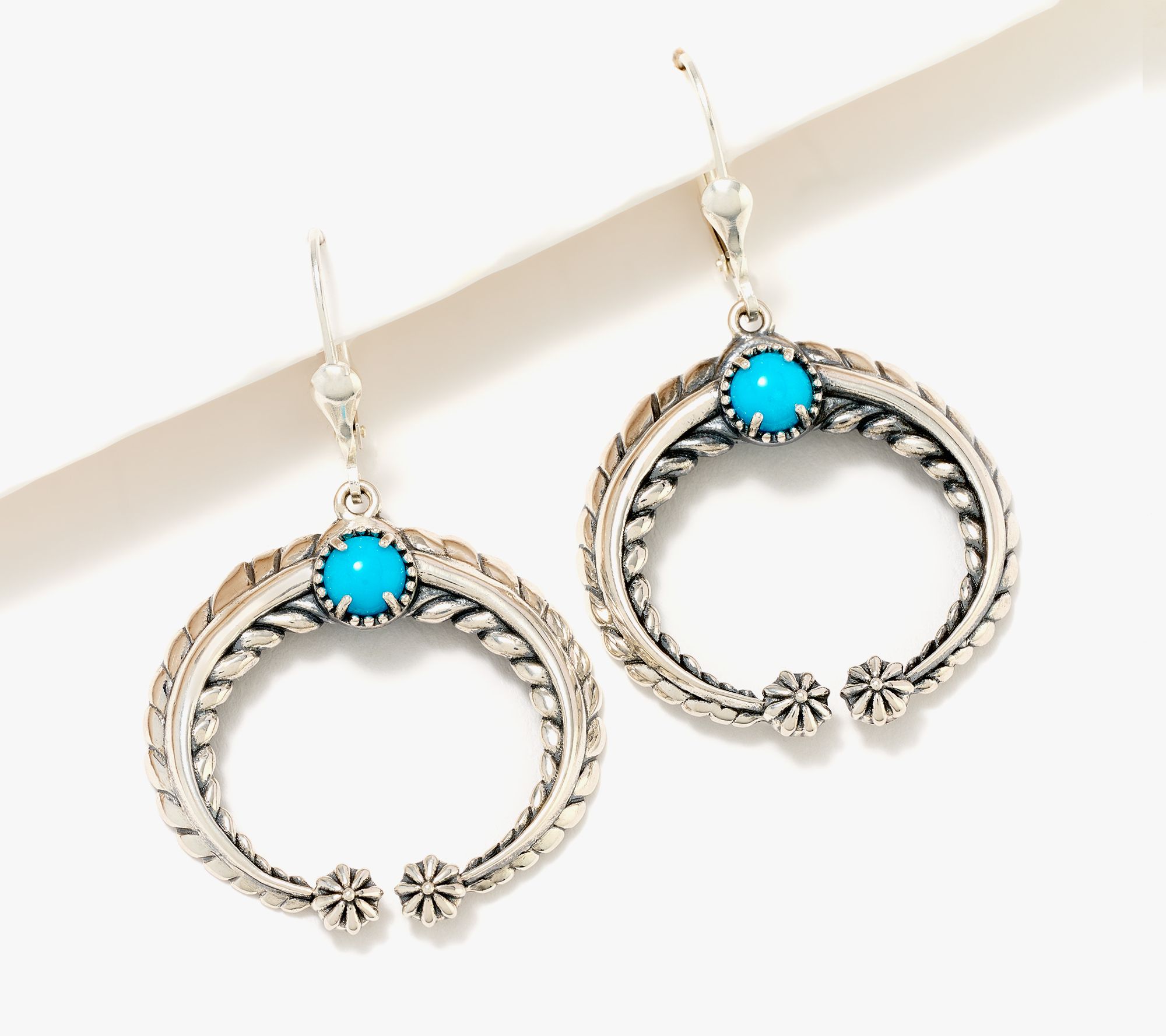 American West Gemstone Naja Leverback Earrings, Sterling Silver