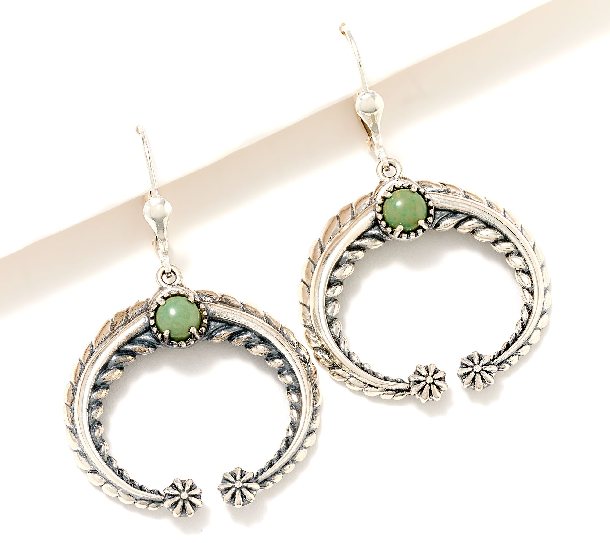 American West Gemstone Naja Leverback Earrings, Sterling Silver