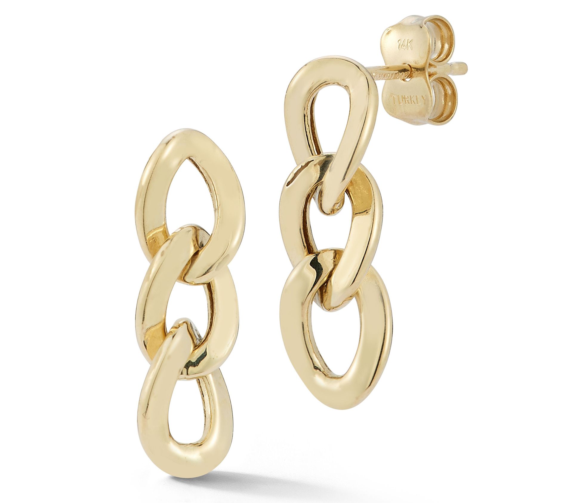 Luminosa Gold Curb Chain Earrings, 14K