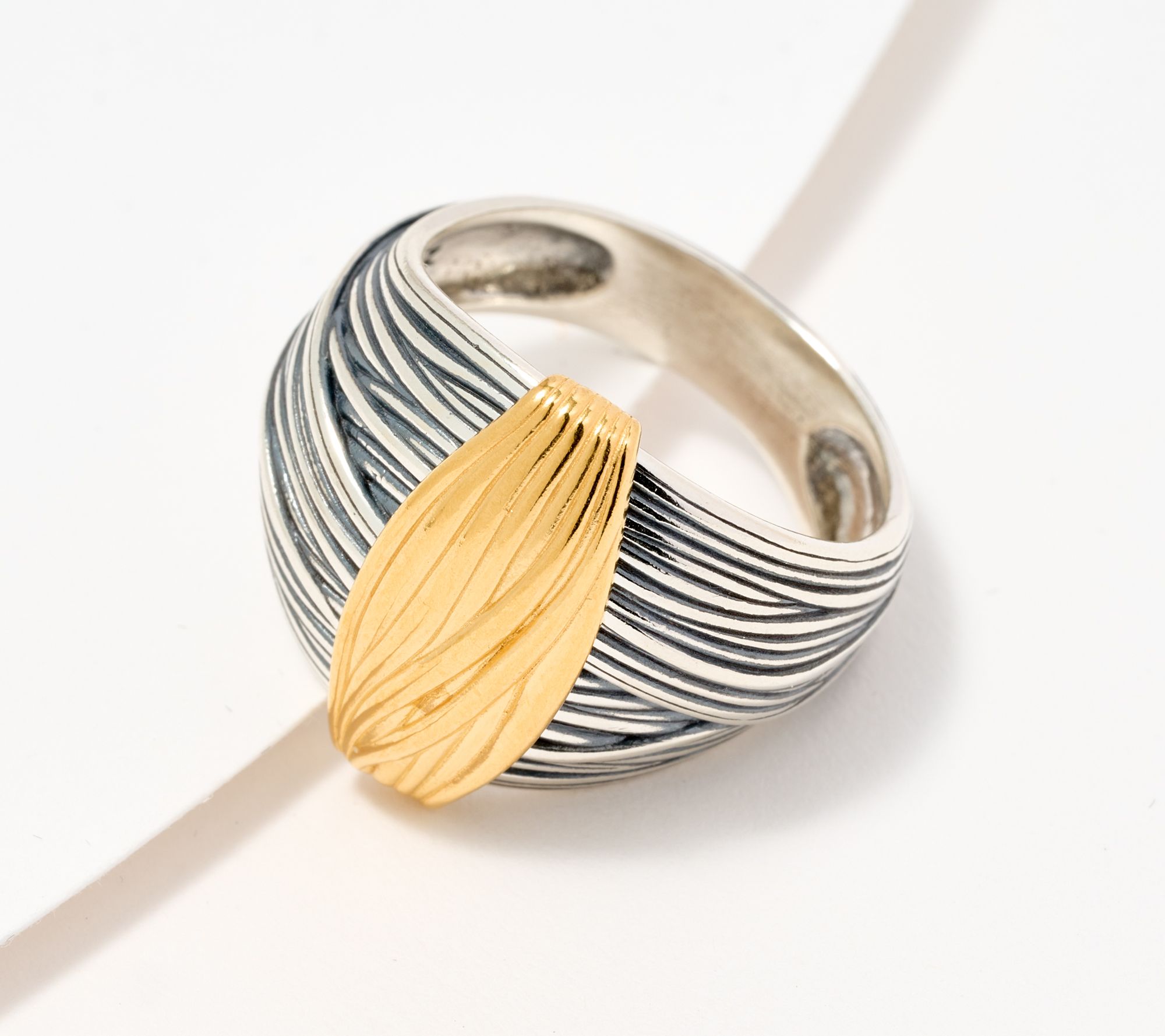 "As Is" Or Paz Two-Toned Wrapped Wire Ring, Sterling Silver
