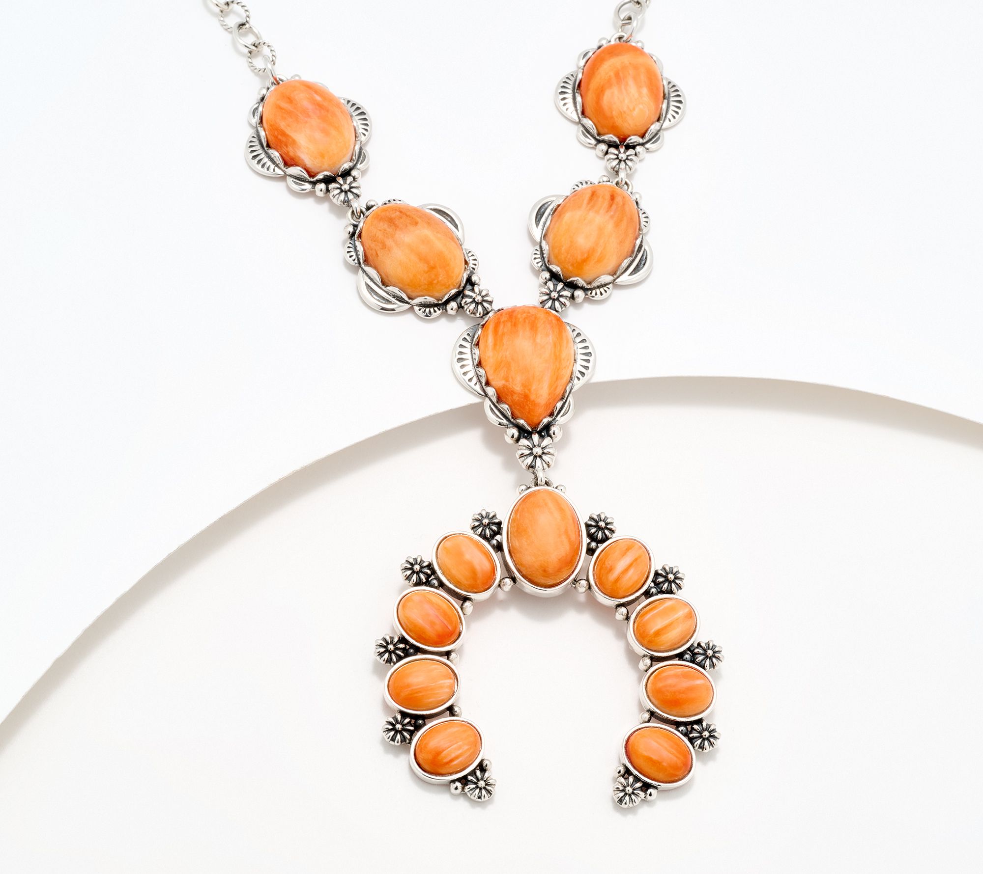 American West Sterling Silver Gemstone Naja V-Shape Necklace