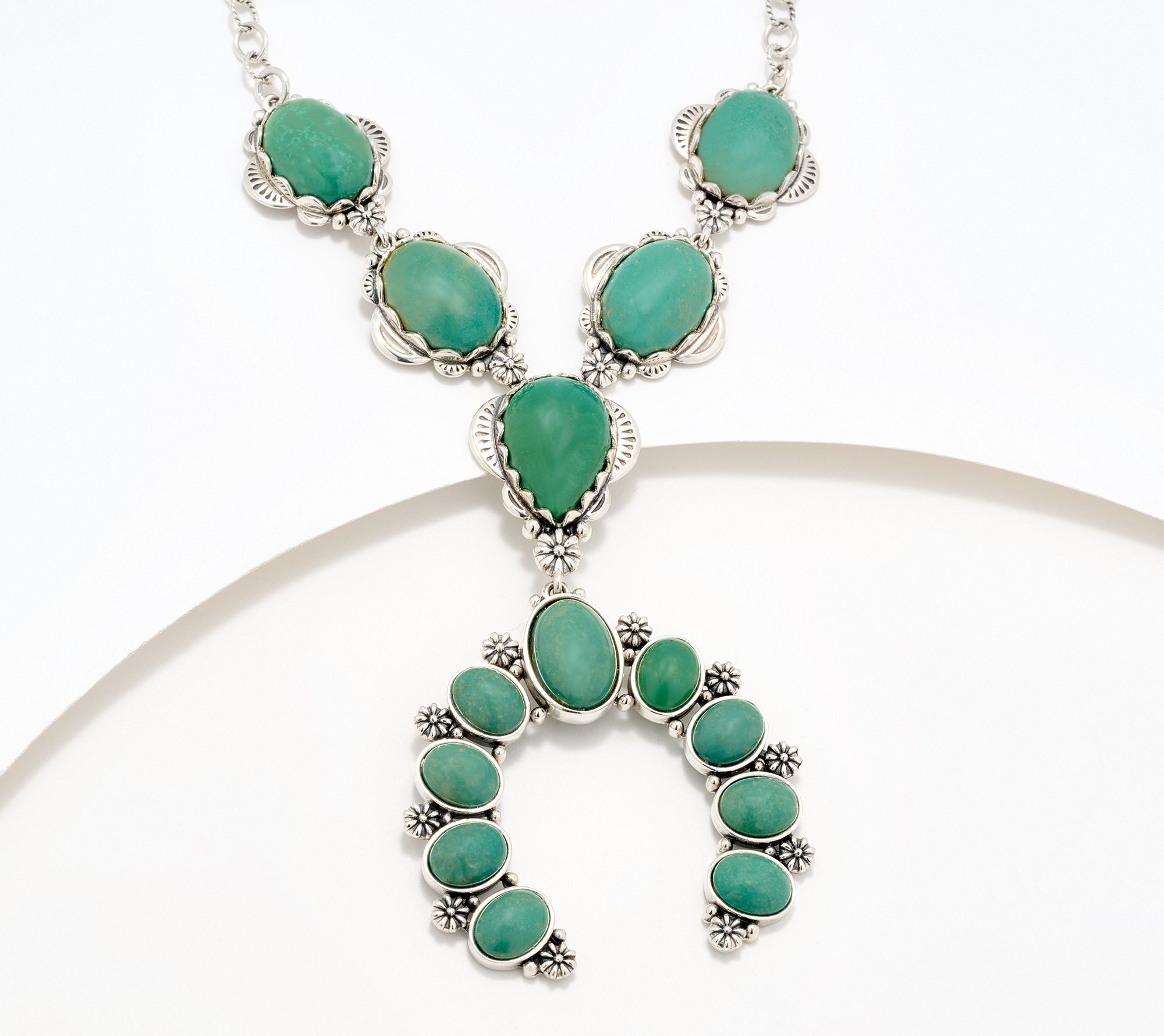 American West Sterling Silver Gemstone Naja V-Shape Necklace