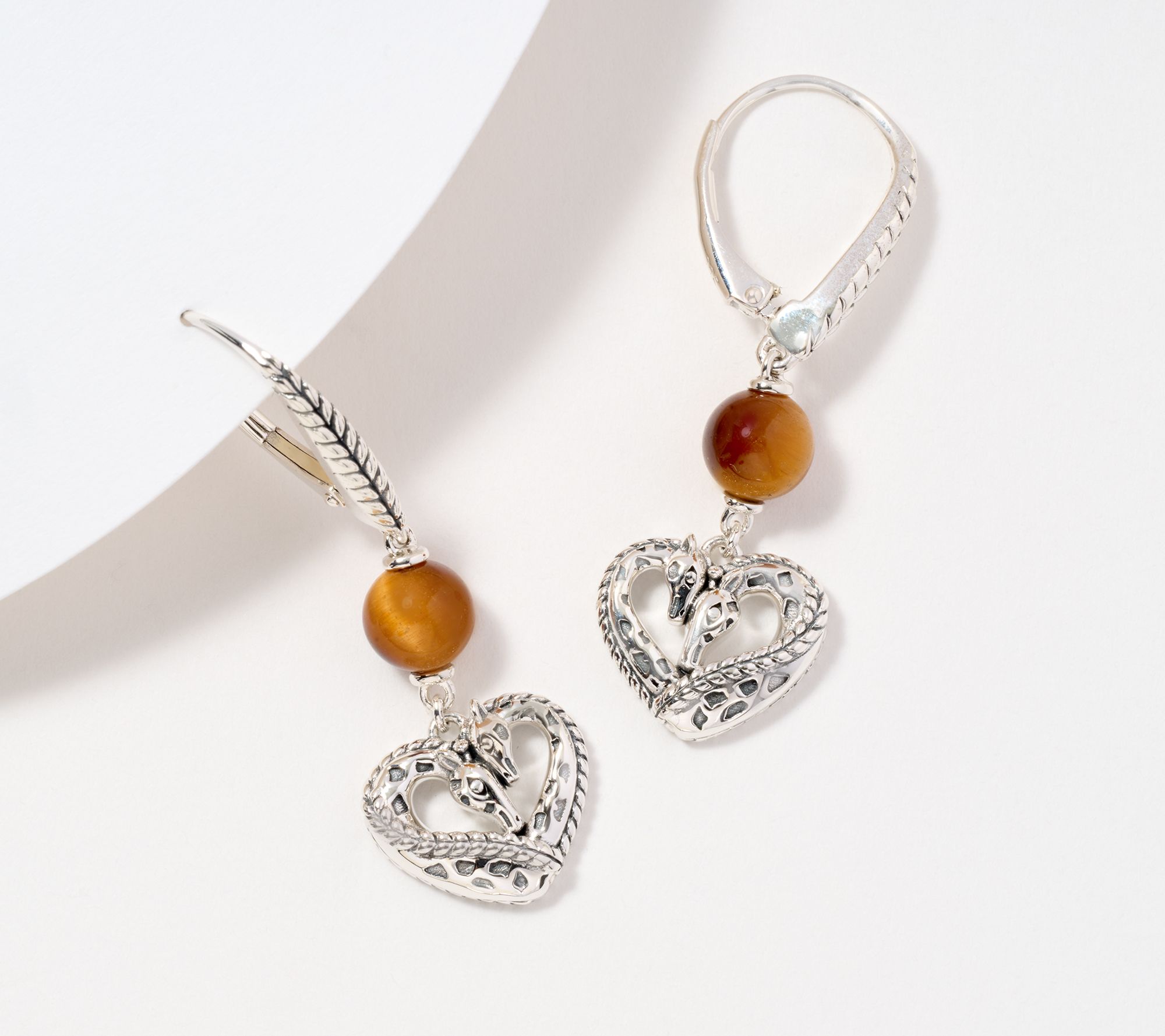 JAI Sterling Silver Figurative Gemstone Earrings