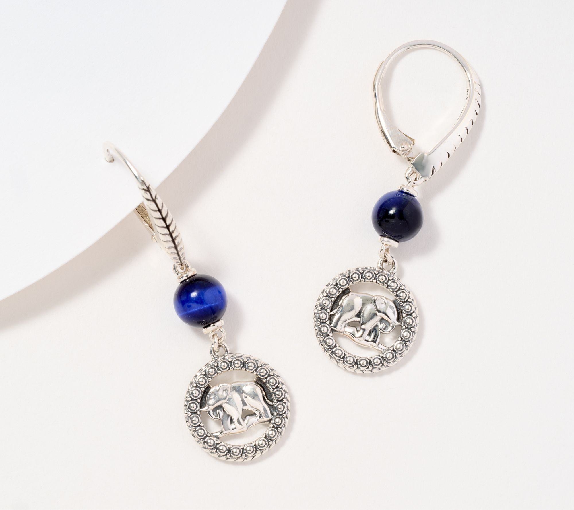 JAI Sterling Silver Figurative Gemstone Earrings