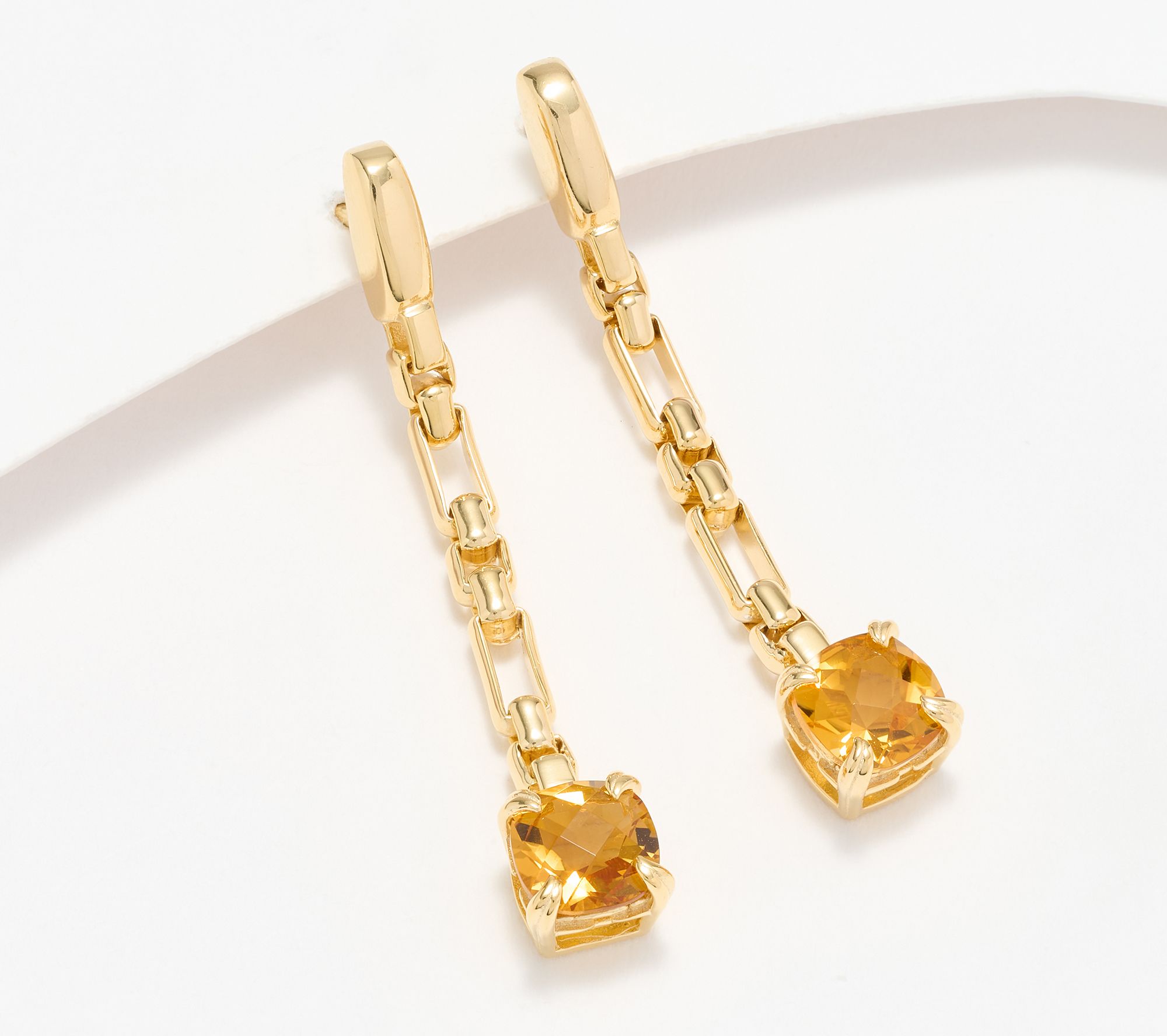 Christian James by Scott Grimes 14K Gold Clad Gemstone Drop Earrings