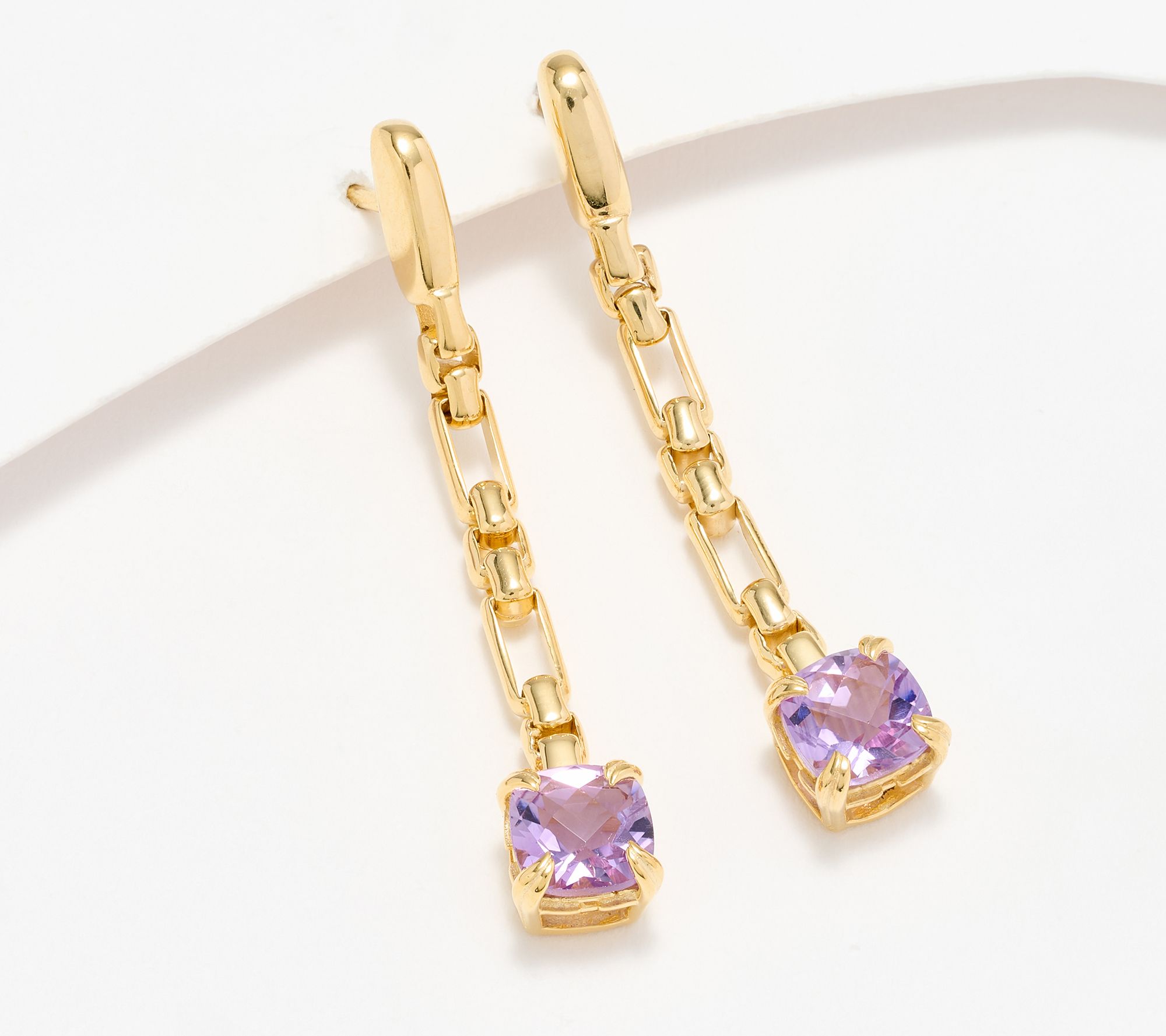 Christian James by Scott Grimes 14K Gold Clad Gemstone Drop Earrings