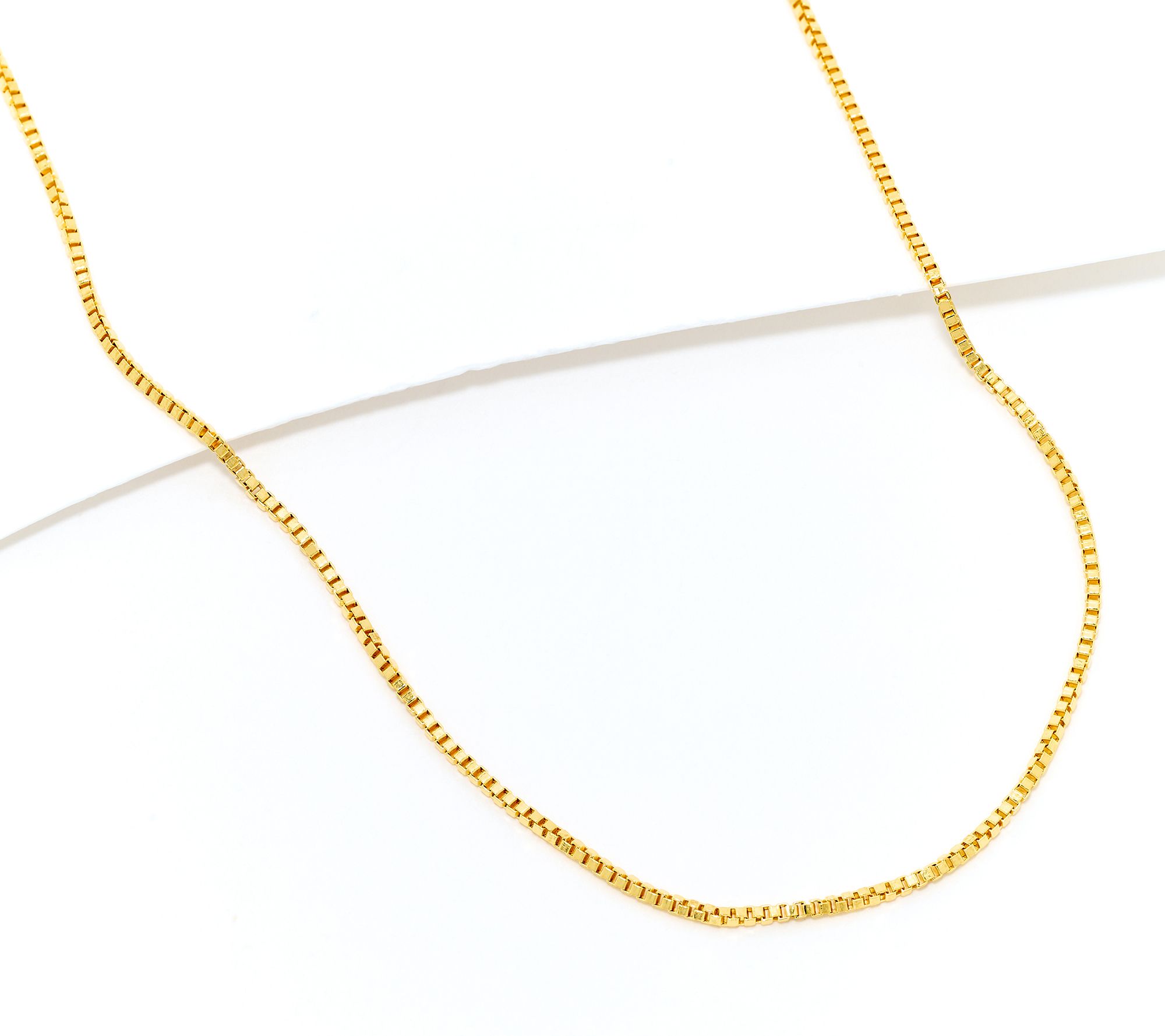 David Markstein 14K Gold Diamond Cut 18" Luxe Box Necklace