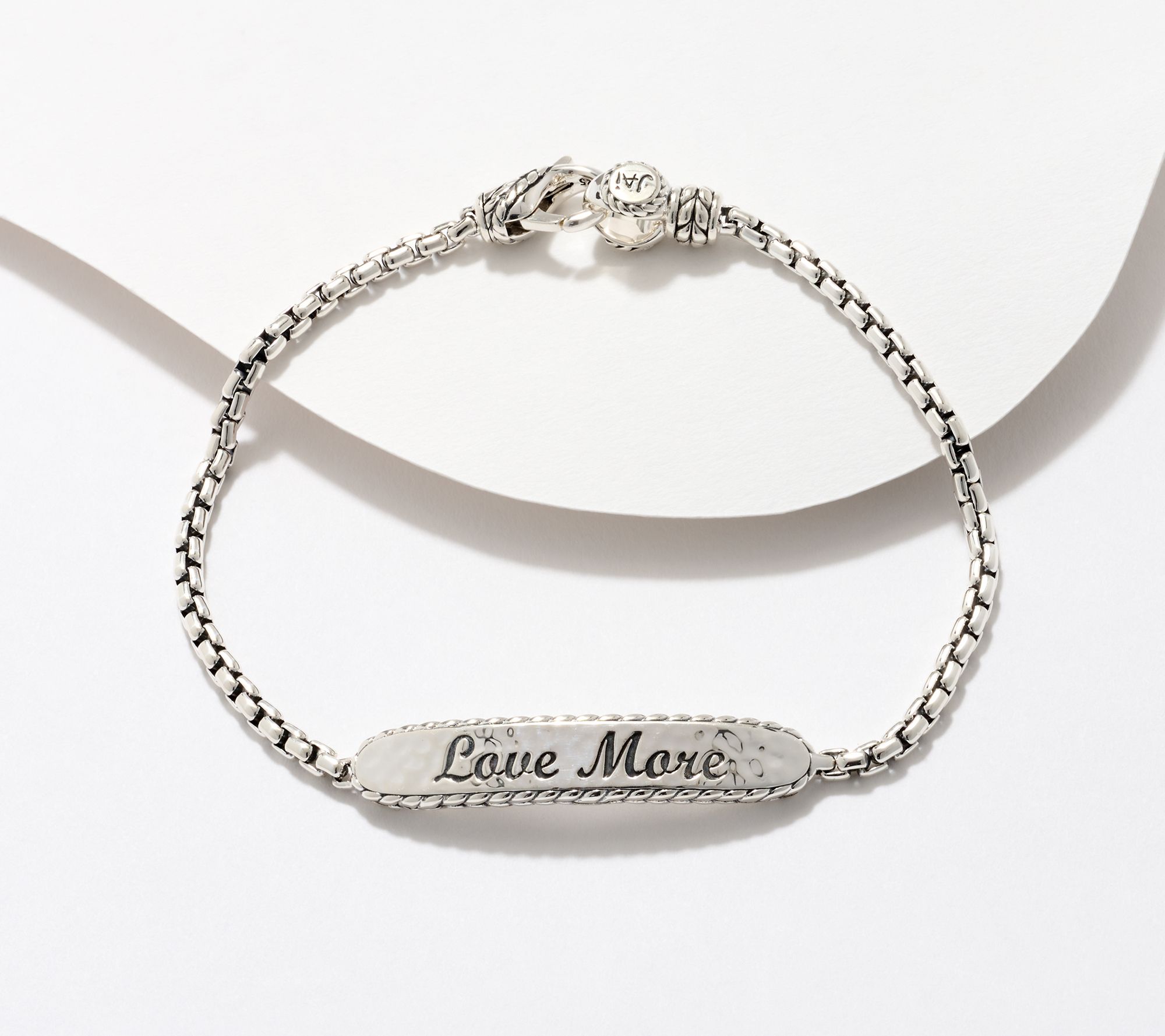 JAI Sterling Silver Love More Worry Less 2.7mm Bracelet