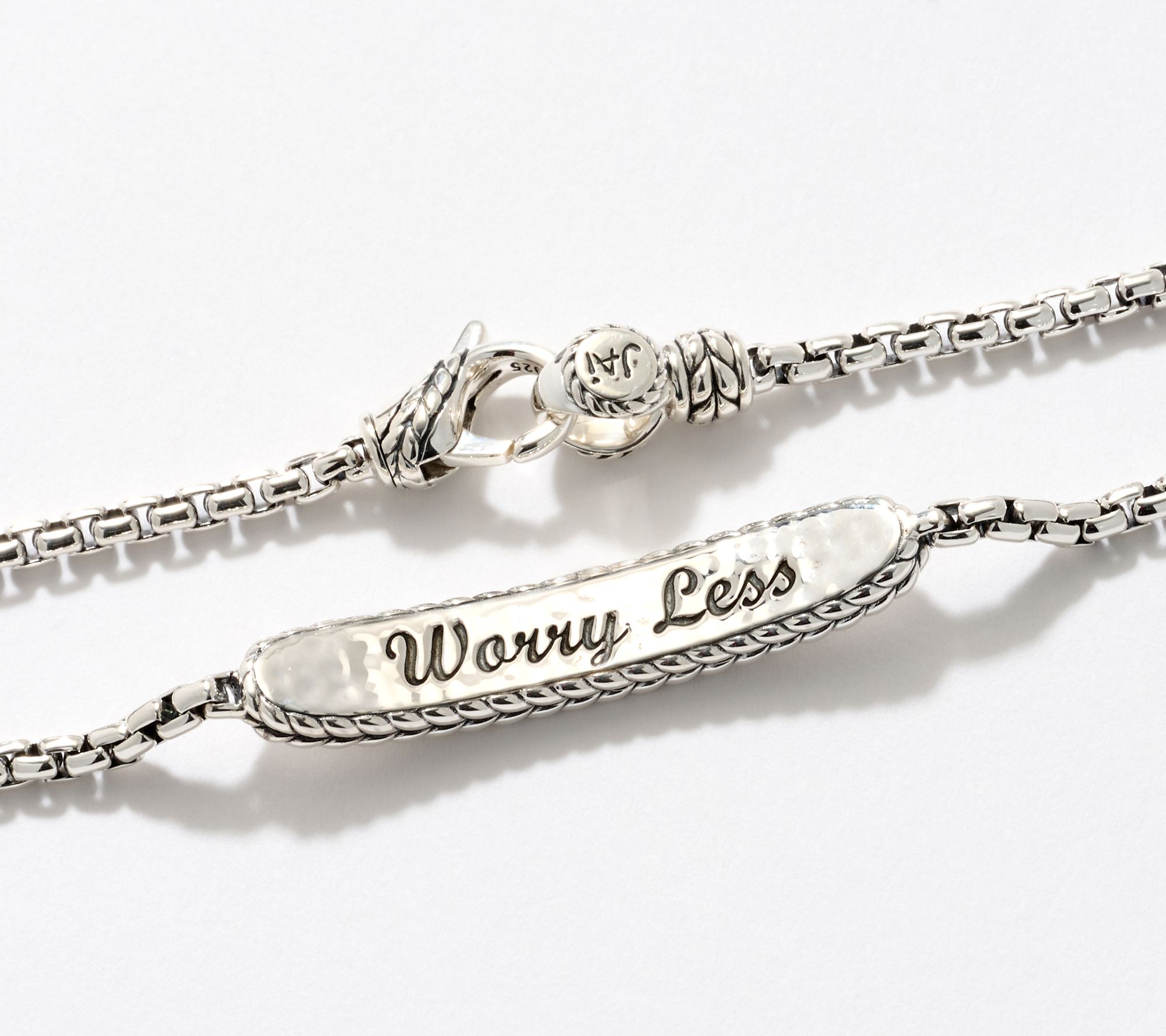 JAI Sterling Silver Love More Worry Less 2.7mm Bracelet