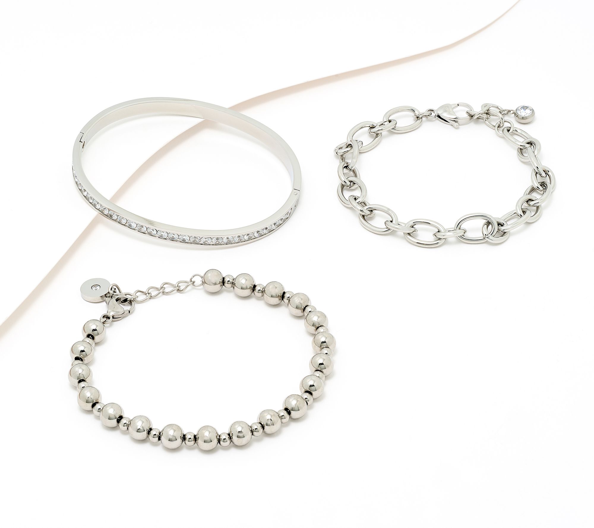 Steel by Diamonique Bangle & Bracelets Set