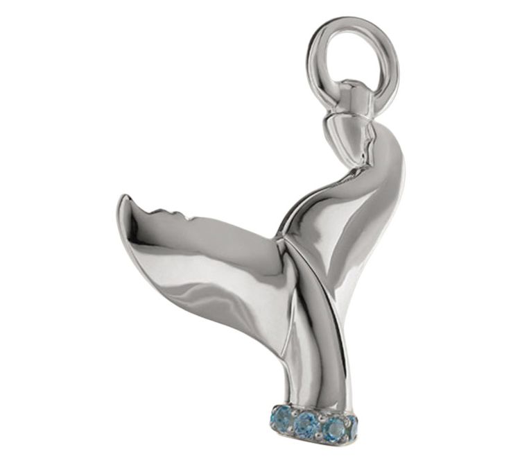 ONI Fine Jewelr y Sterling Blue Topaz The Whal e Tail Charm Tail Charm