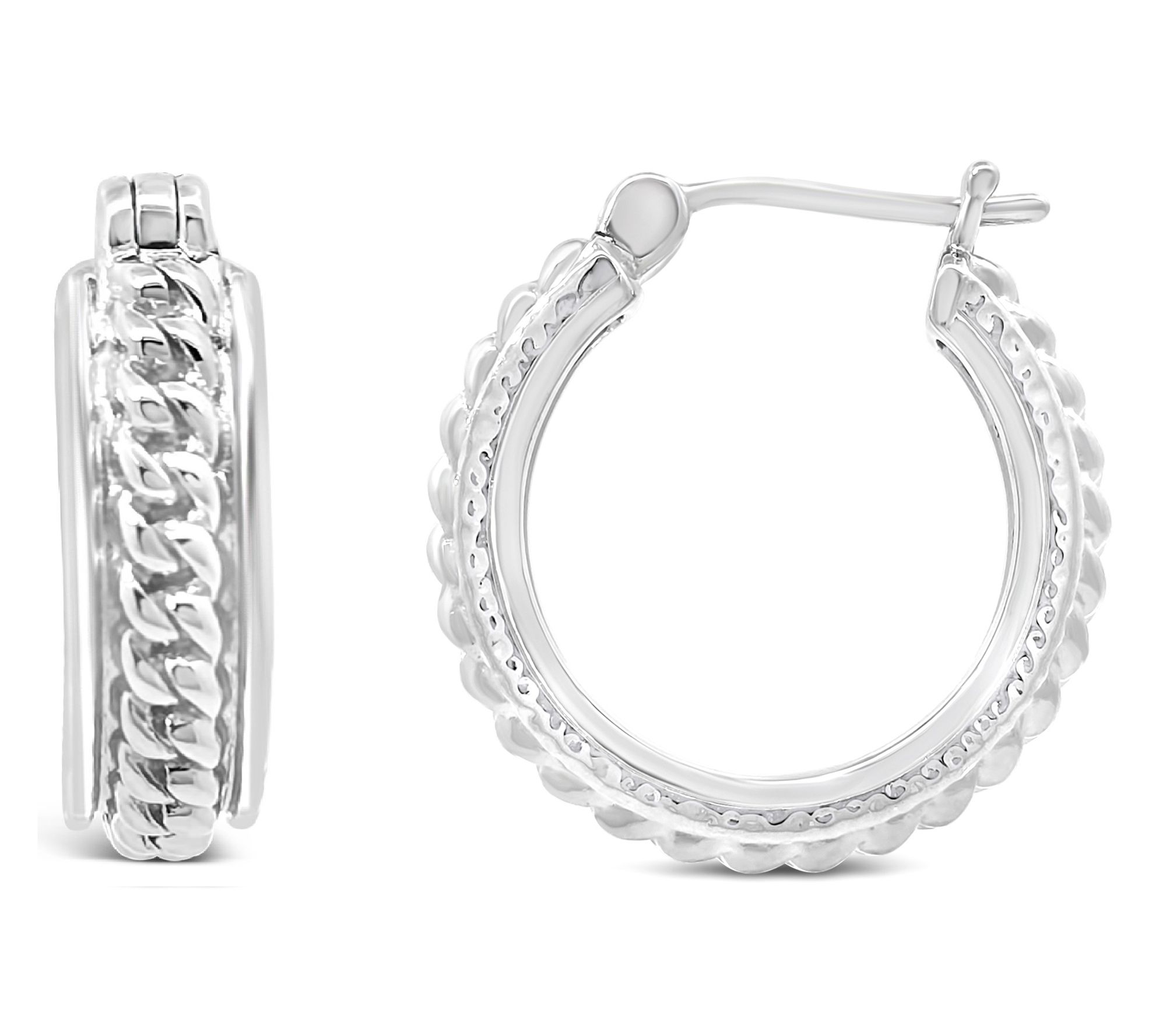 Ariva Sterling Silver Cable Hoop Earrings