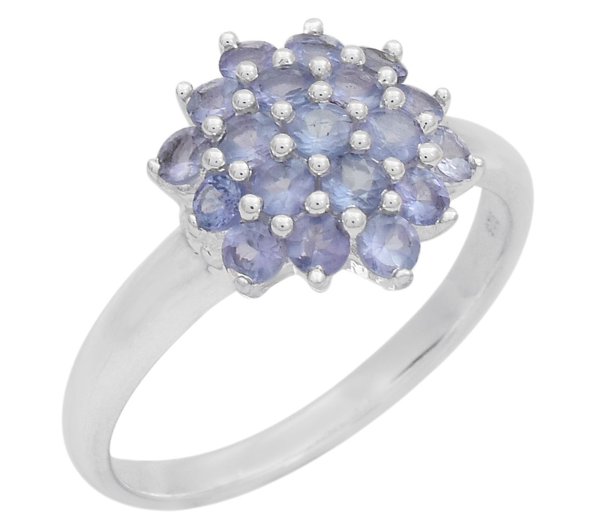 Affinity Gems Tanzanite Floral Cluster Ring, Strling Silver