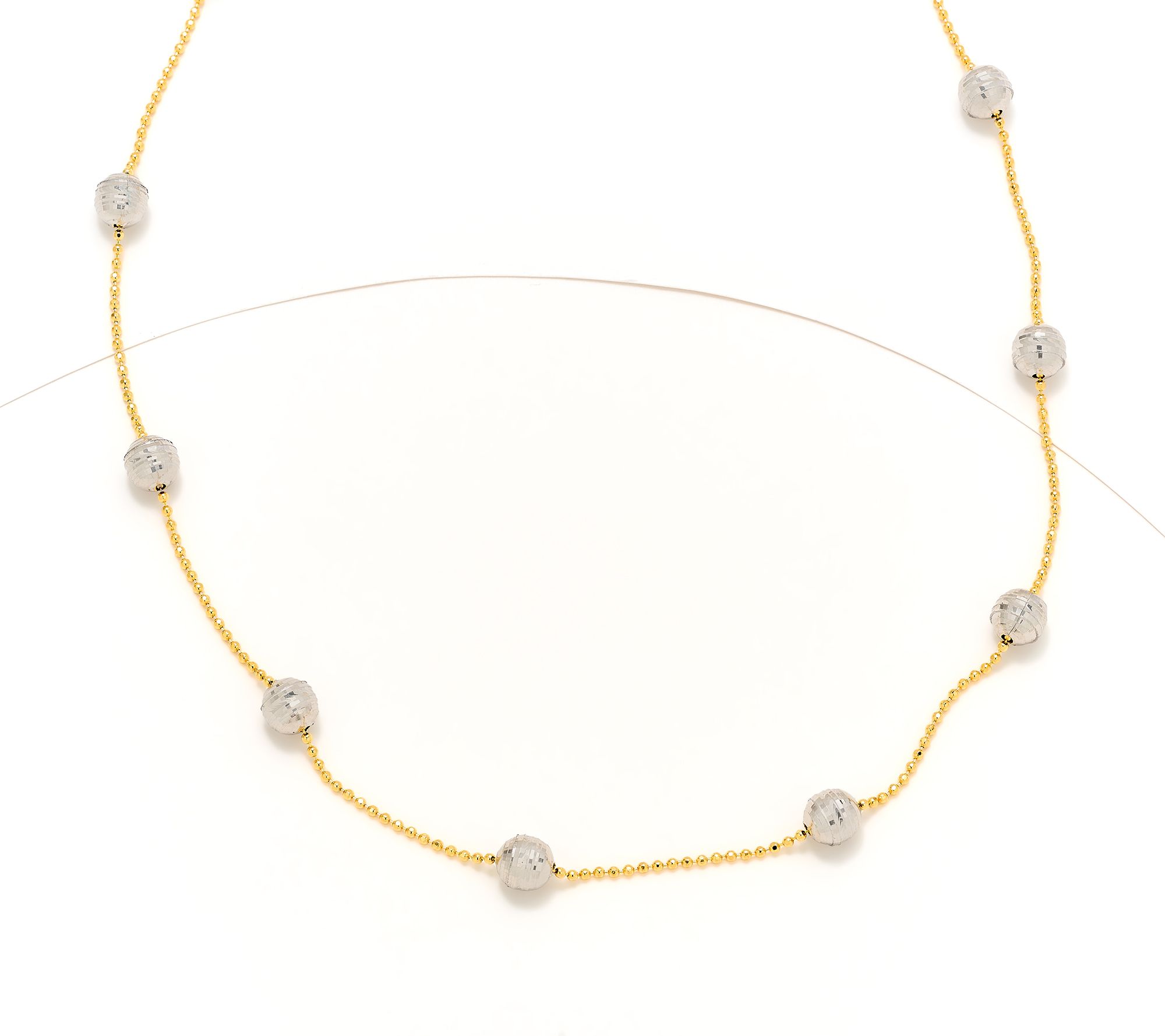 David Markstein 16" Sterling D/C Bead Station w/ D/C Chain Necklace