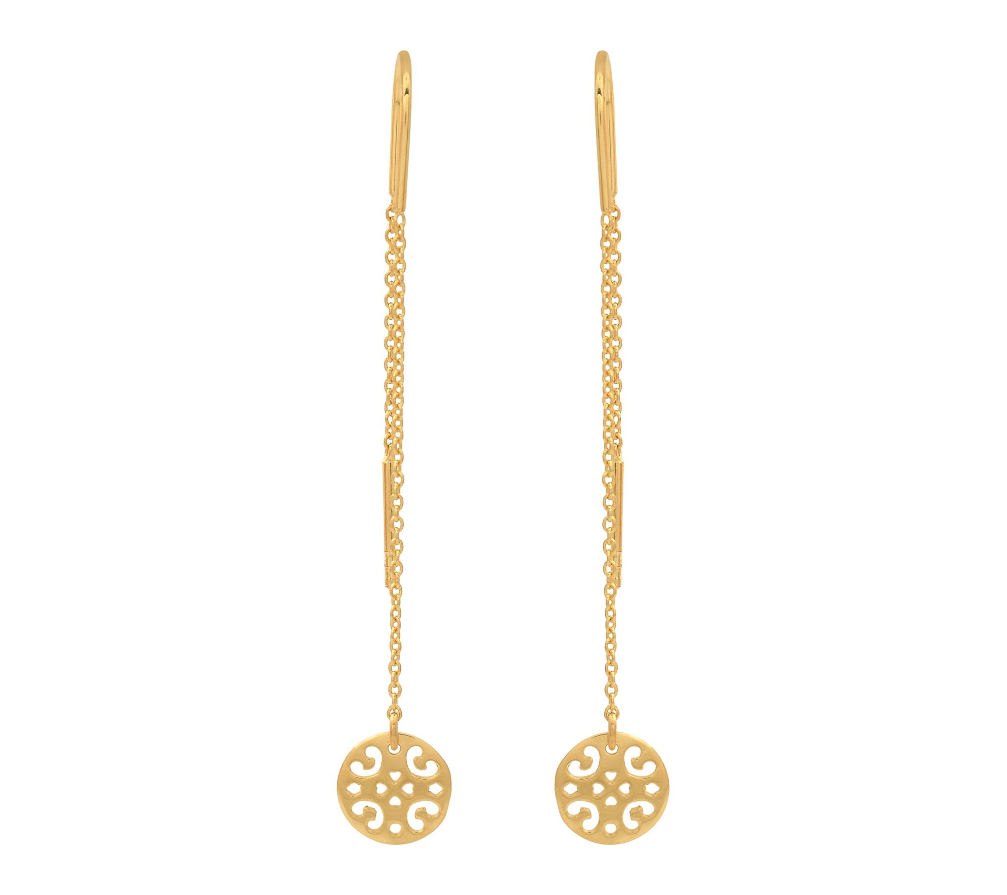 Sterling Silver Disc Charm Threader Earrings