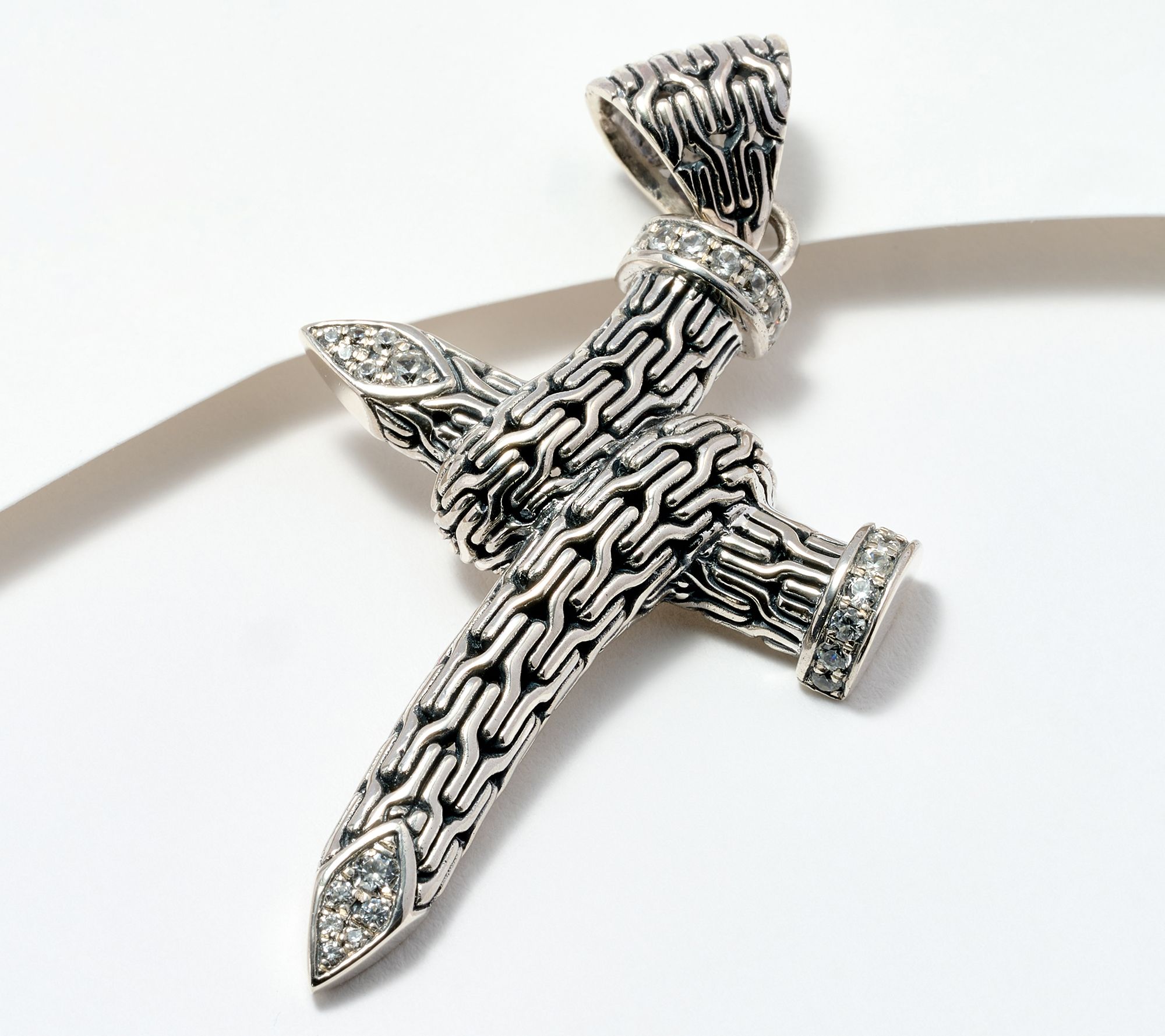 "As Is" Artisan Crafted by Robert Manse Twisted Nail Gem Pendant, SS