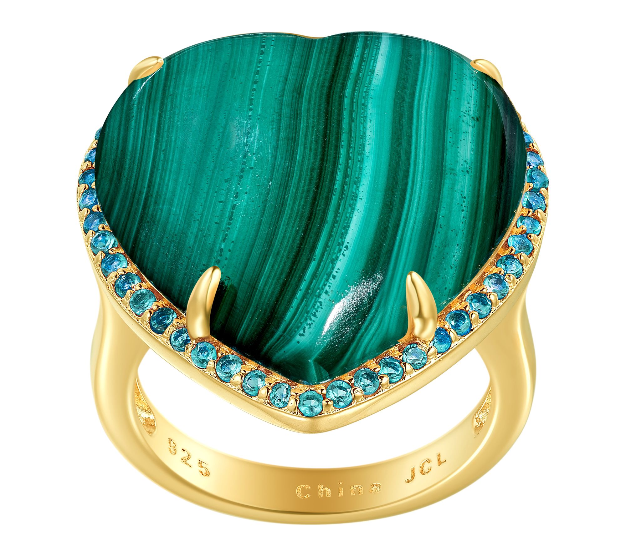 Affinity Gems Multi-Gemstone Heart Halo Ring, Sterling Silver