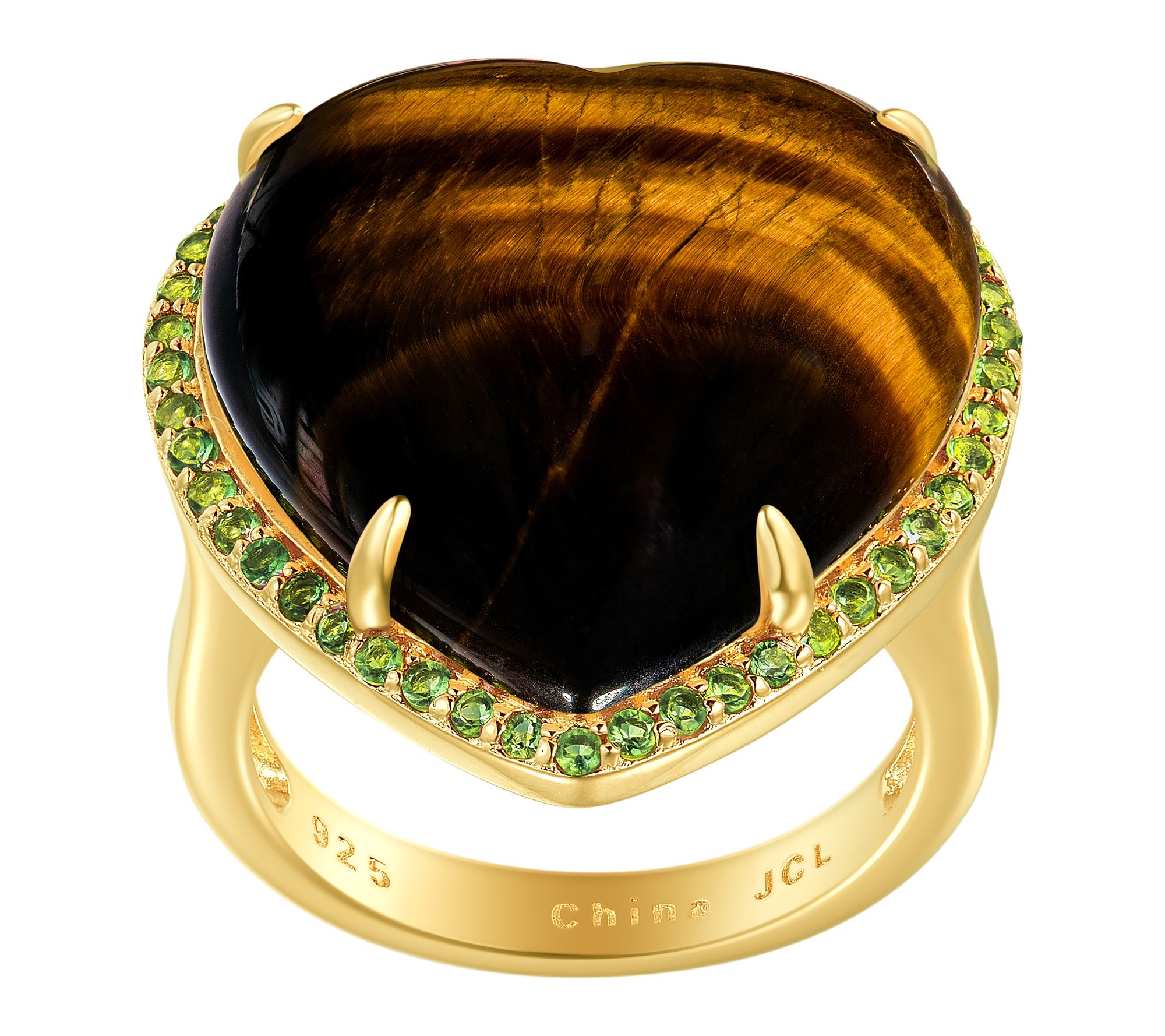 Affinity Gems Multi-Gemstone Heart Halo Ring, Sterling Silver