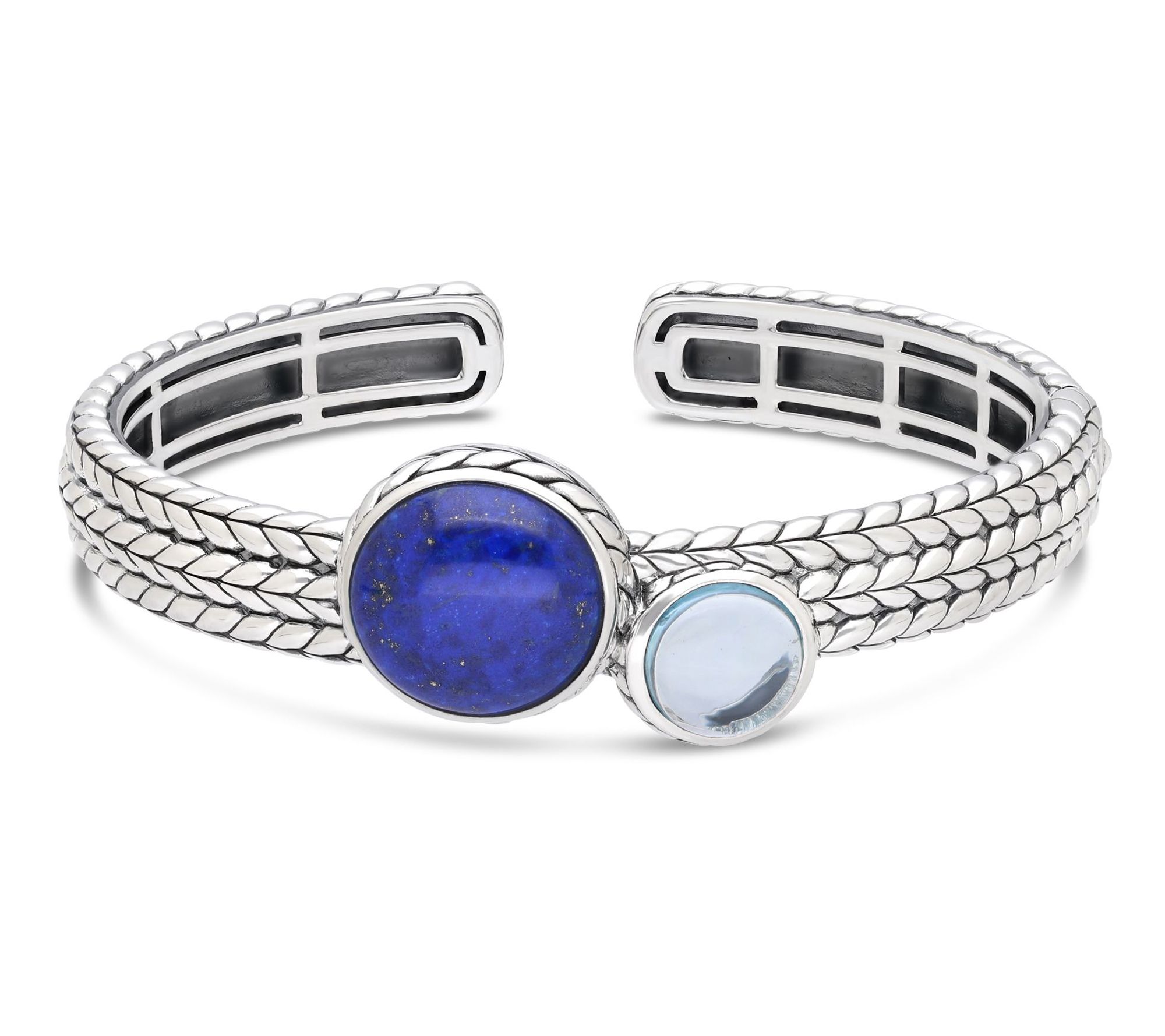 Tiffany Kay Studio Sterling Lapis & Topaz Gumdrop Cuff
