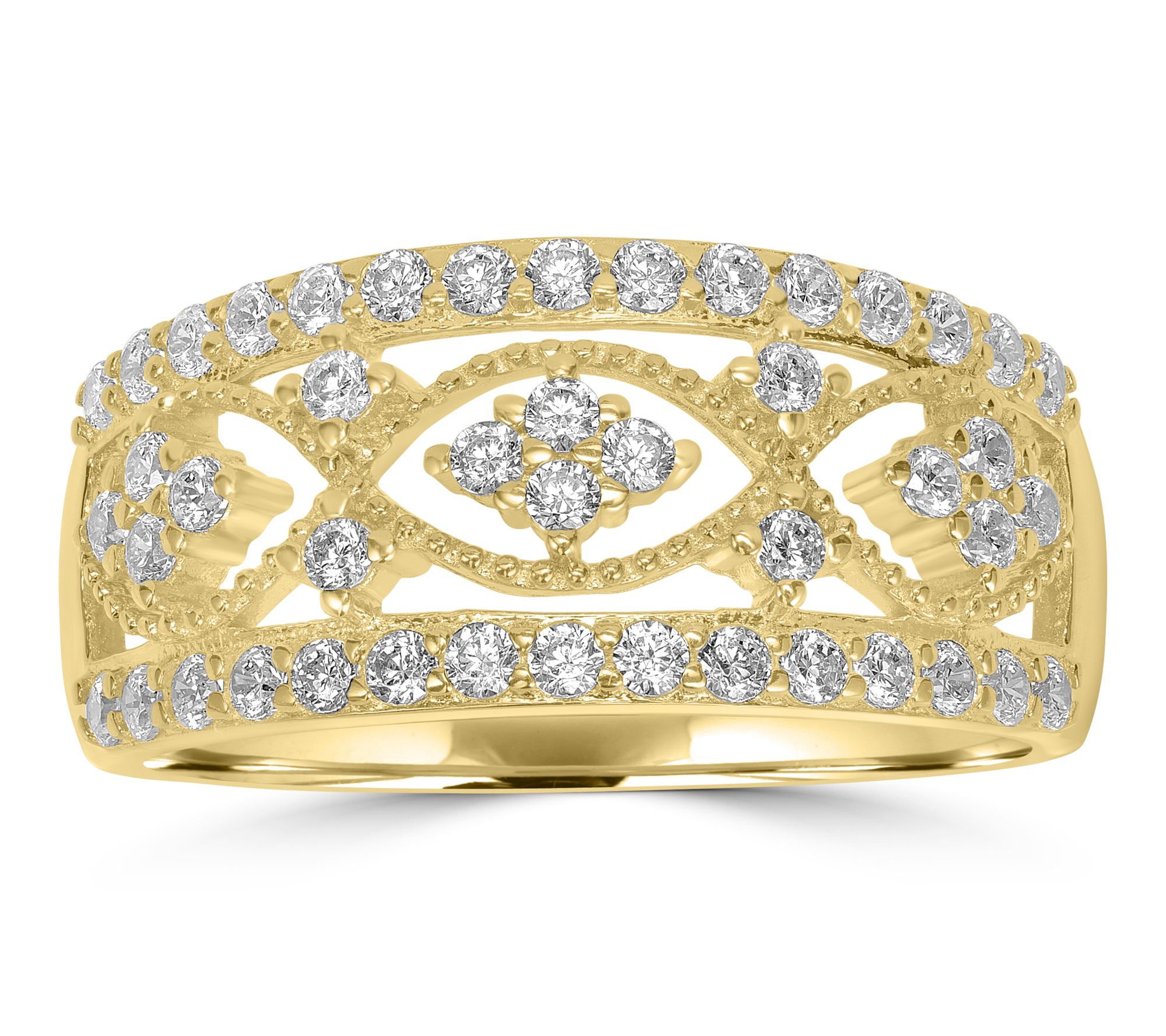 Diamonique x Kathy Levine Openwork Band Ring, Sterling