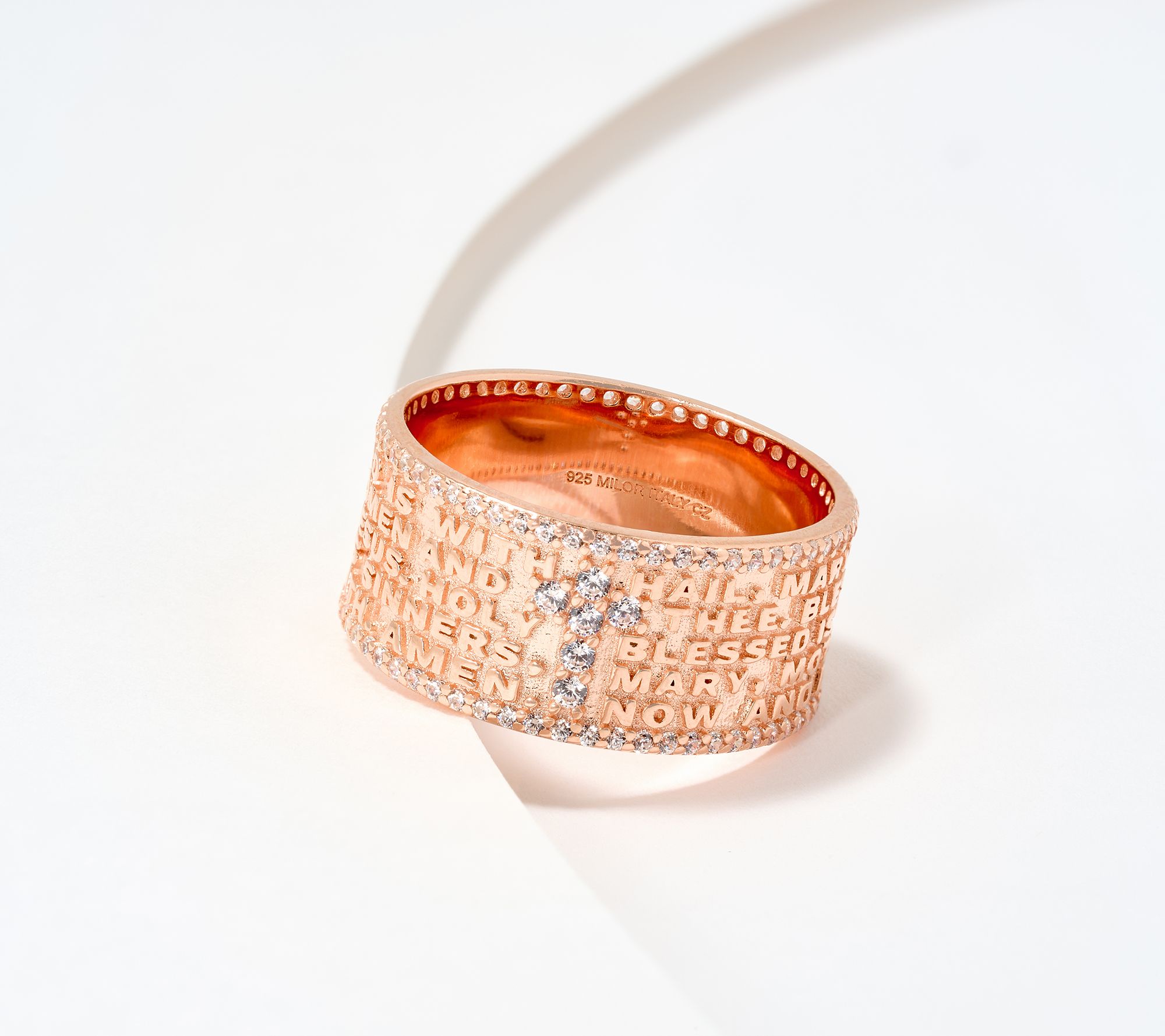 "As Is" Diamonique Italia Prayer Band Ring, Sterling Silver