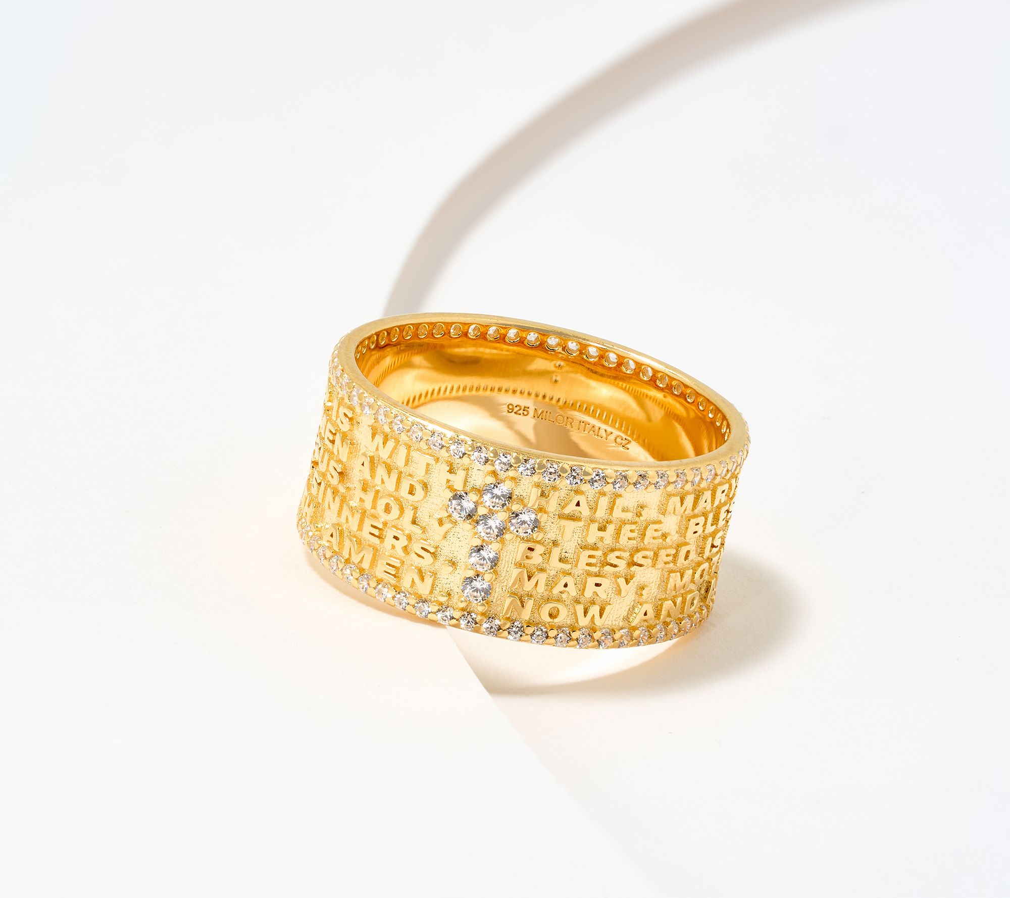 "As Is" Diamonique Italia Prayer Band Ring, Sterling Silver