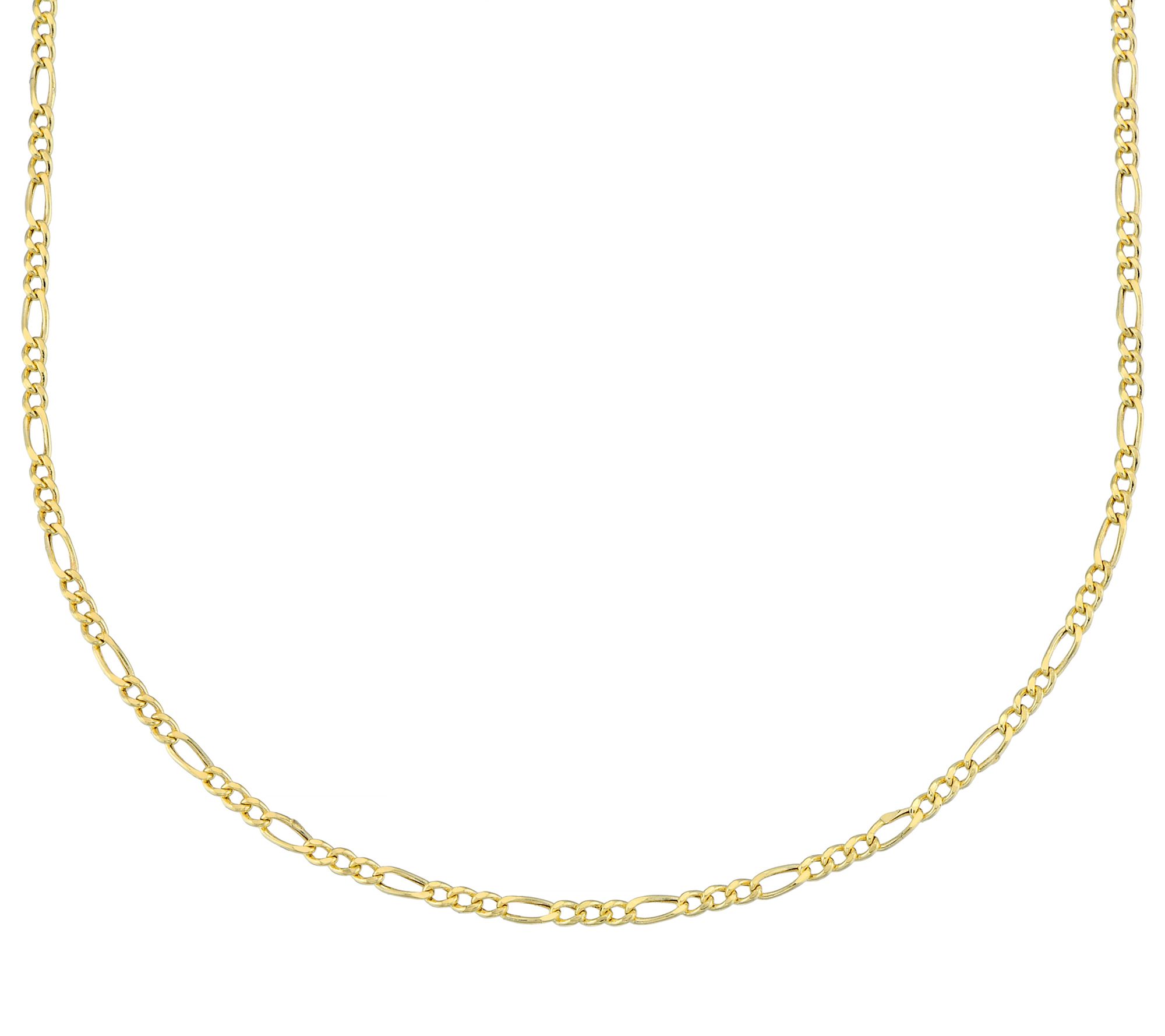 Adorna 14K Gold 2.1mm Figaro Chain Necklace