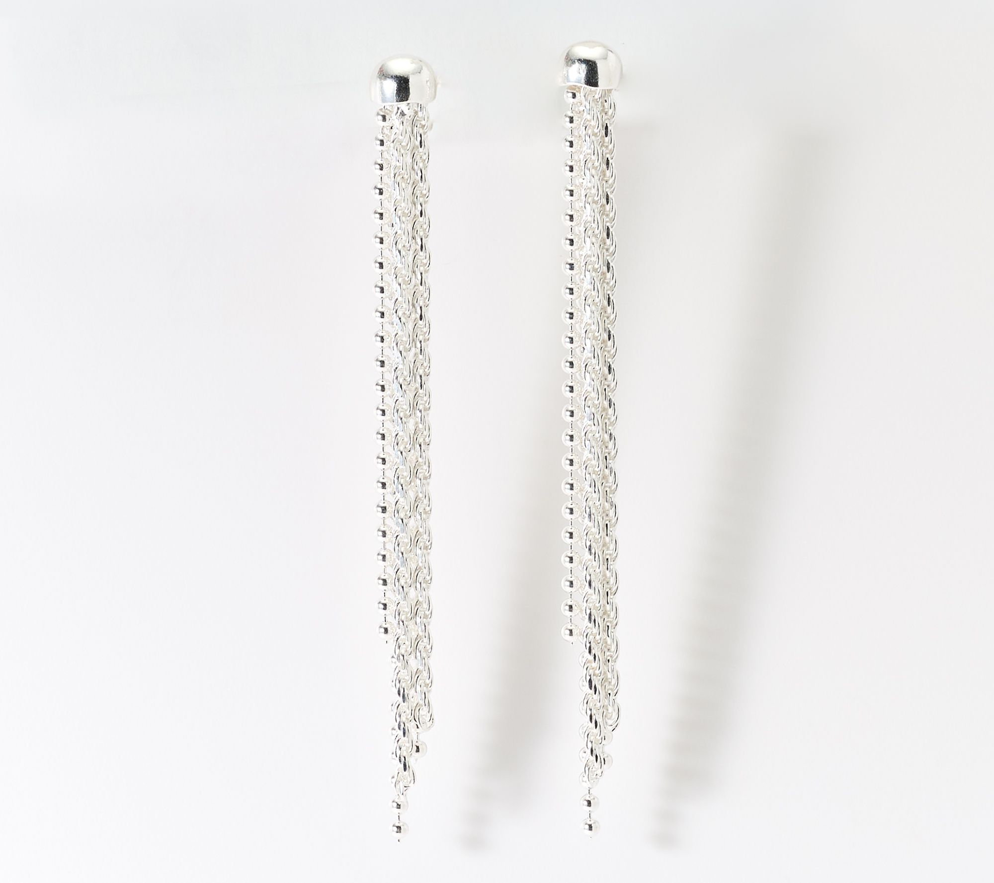 Ultrafine 950 Silver Beaded Dangle Earrings