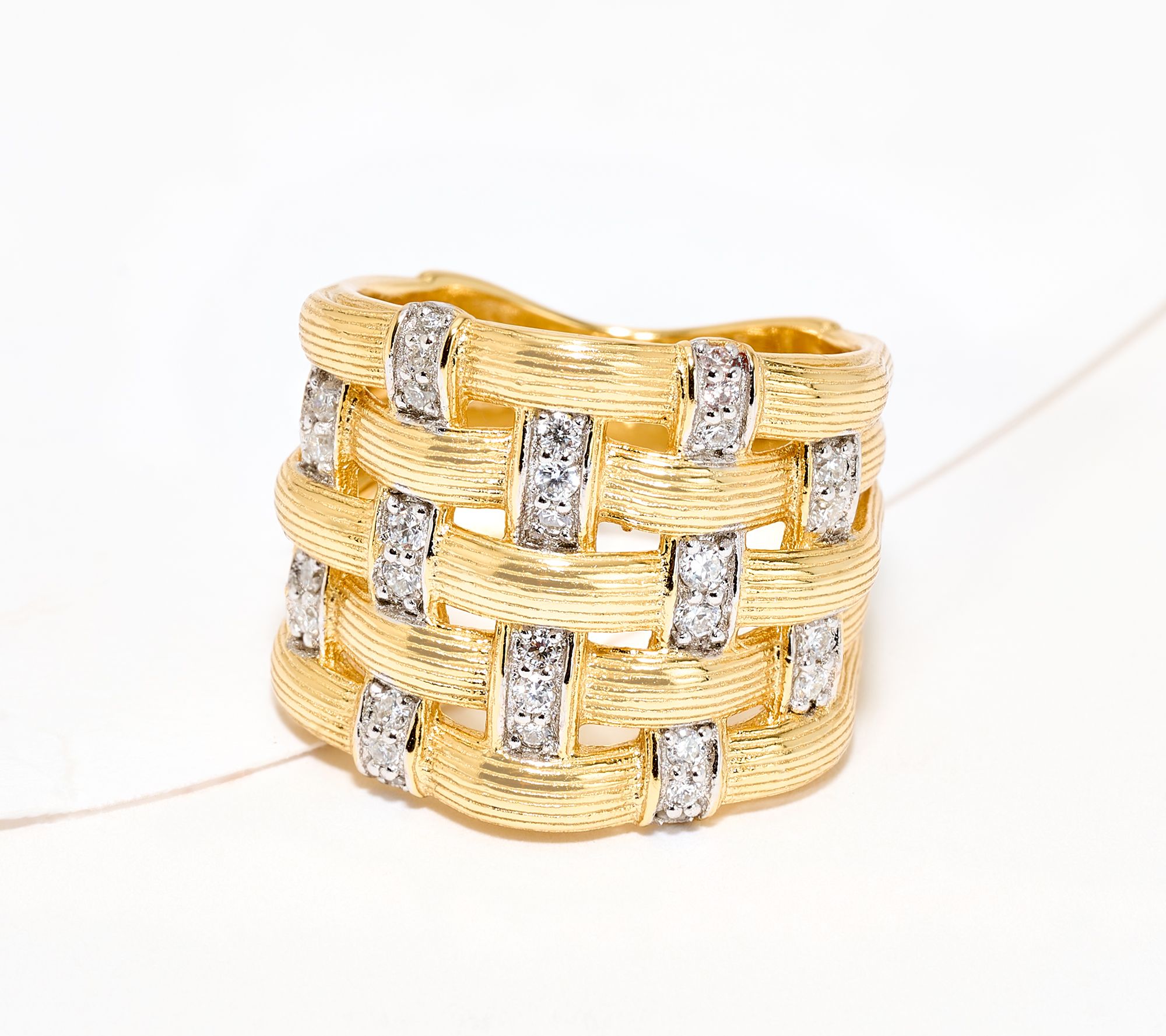 "As Is" David Markstein Lab Grown Diamond 0.44 cttw Wvn Ring, Sterling