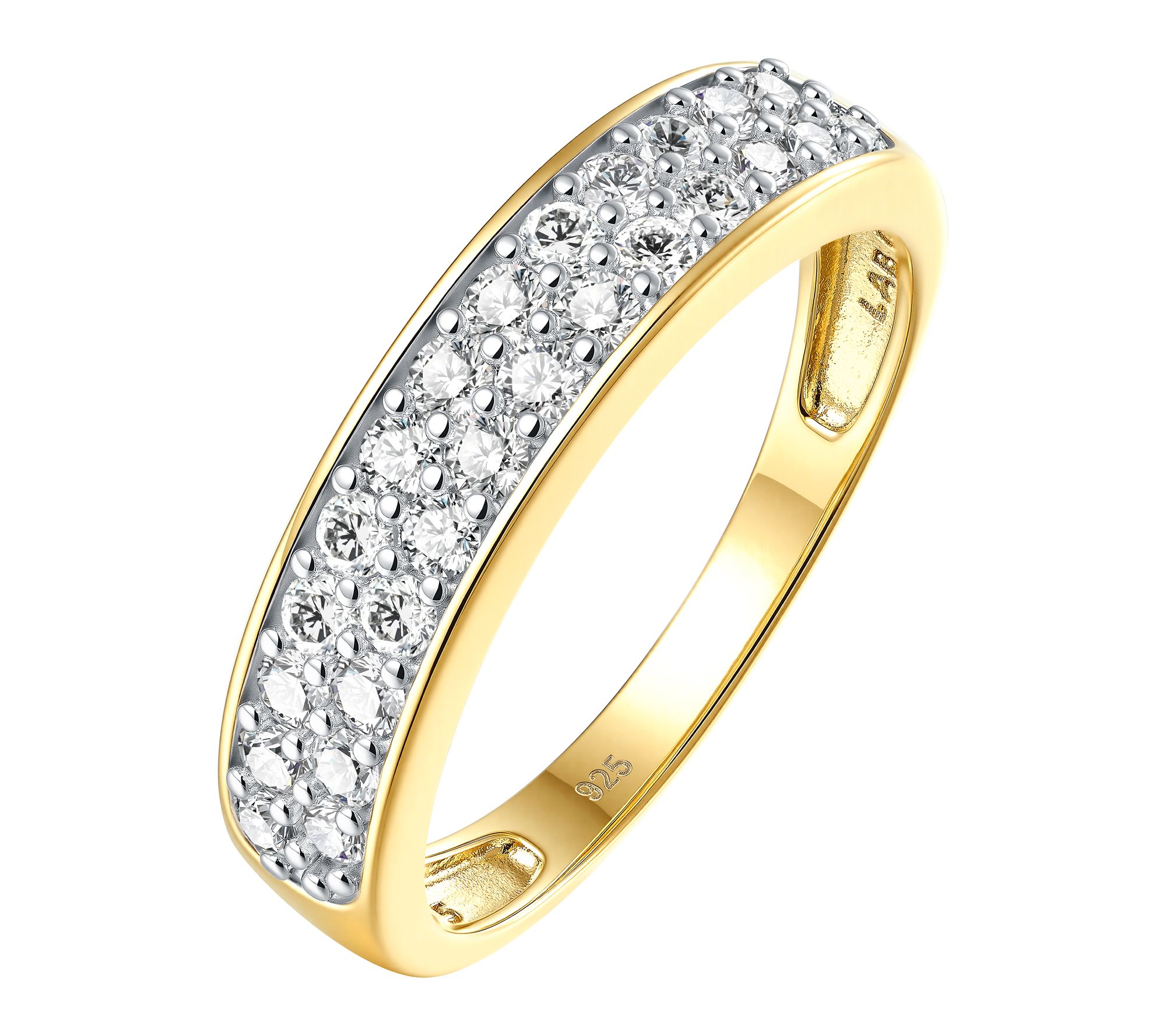 Fire Light Grown Diamond Pave Half-Eternity Ring, Sterling