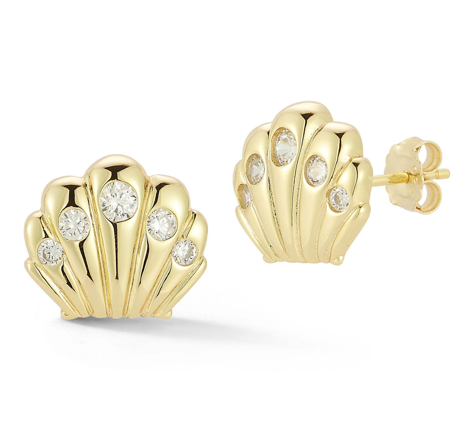 Rachel Zoe Clam Shell Stud Earrings, Sterling Silver