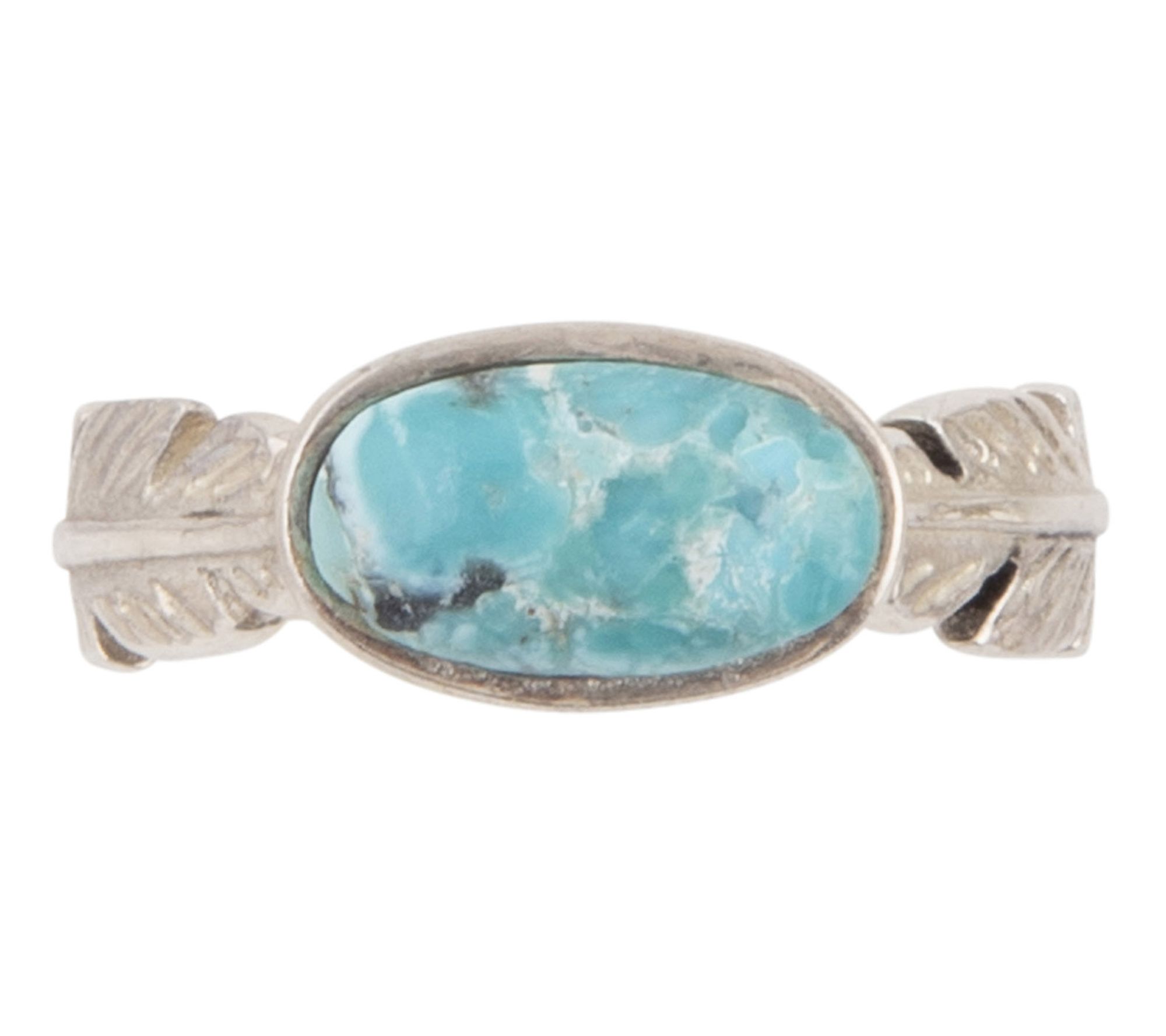 Barse Artisan Crafted Feather Blue Turquoise Ring