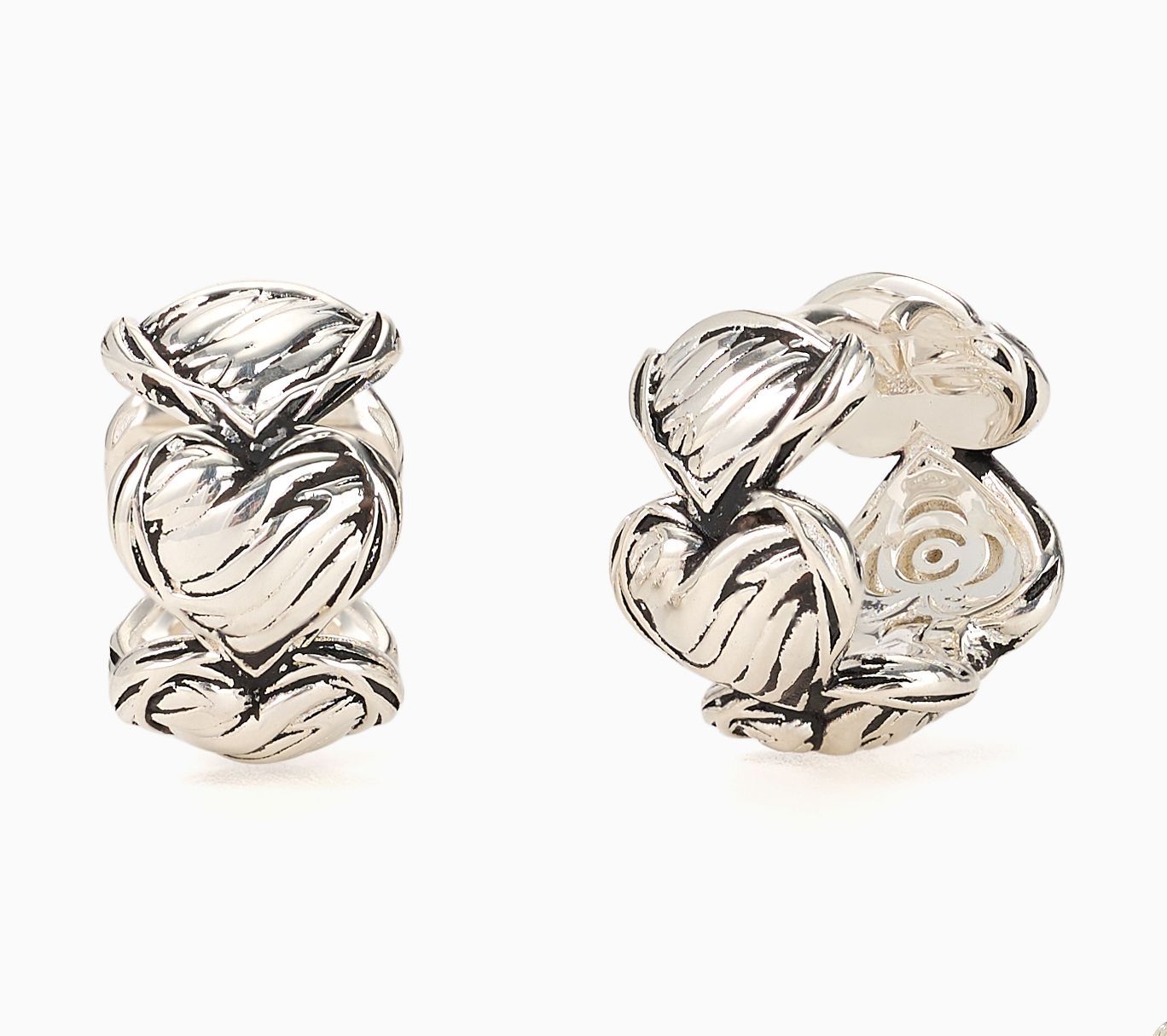 Christian James by Scott Grimes Sterling Silver Heart Huggie Hoop Earrings