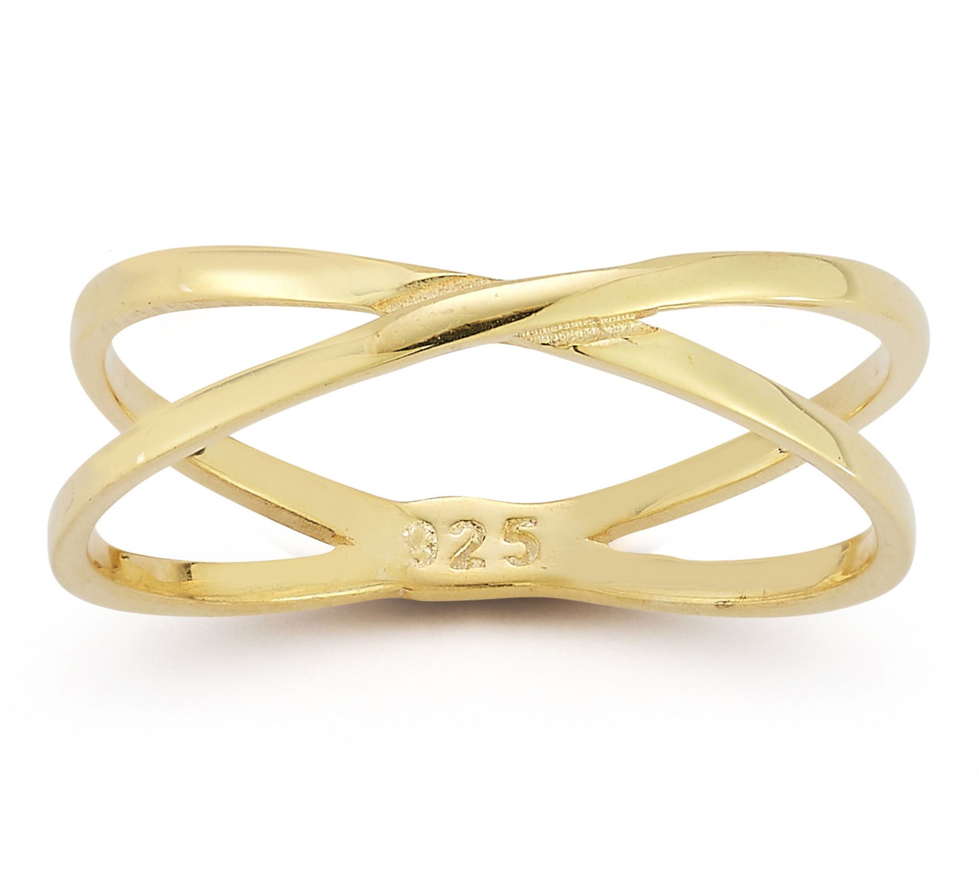 Sterlina Silver Polished Criss Cross Ring, Sterling