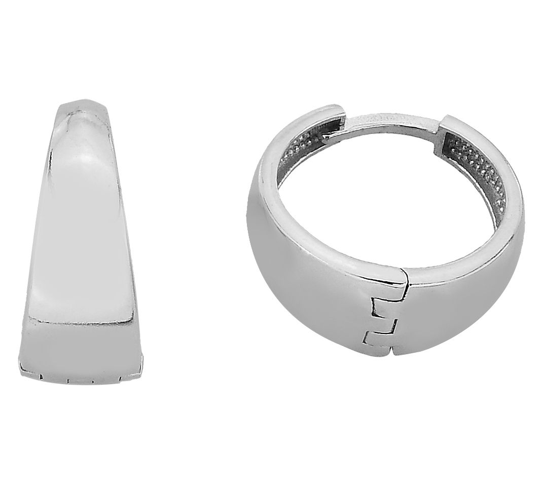 Silver Style Graduated Huggie Hoop Earrings, Sterling