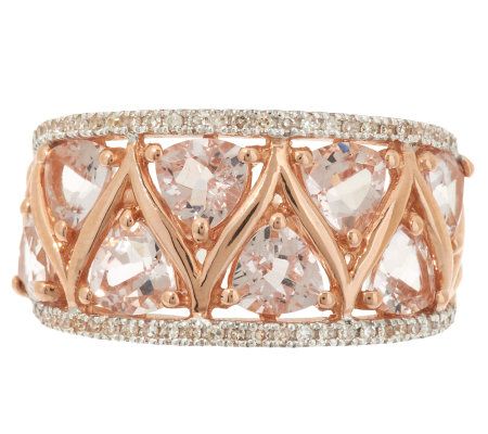 Master Cut 2.50 ct tw Morganite Ring w/ Diamond Accent, 14K - QVC.com