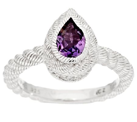 Judith Ripka Sterling Amethyst Textured Ring - QVC.com