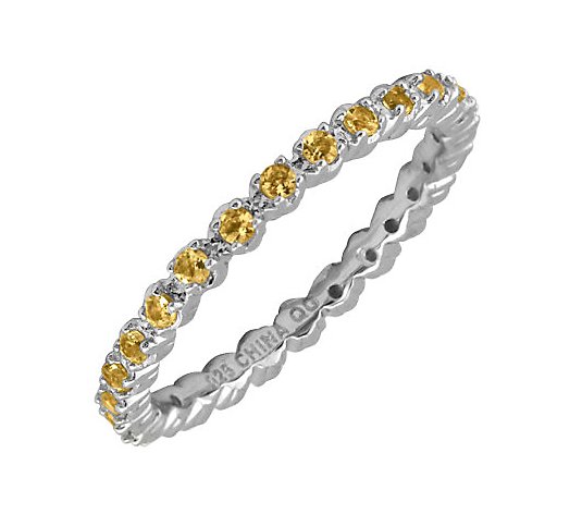 Simply Stacks Sterling Prong-Set Citrine Stackable Ring