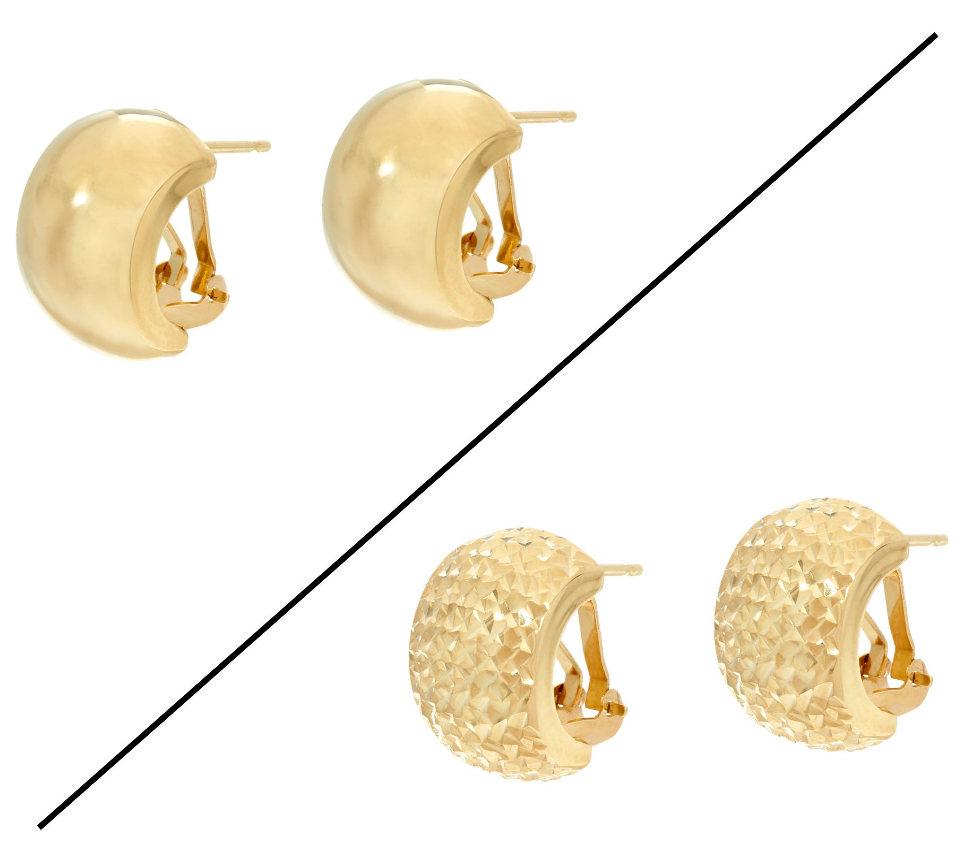 qvc omega back earrings