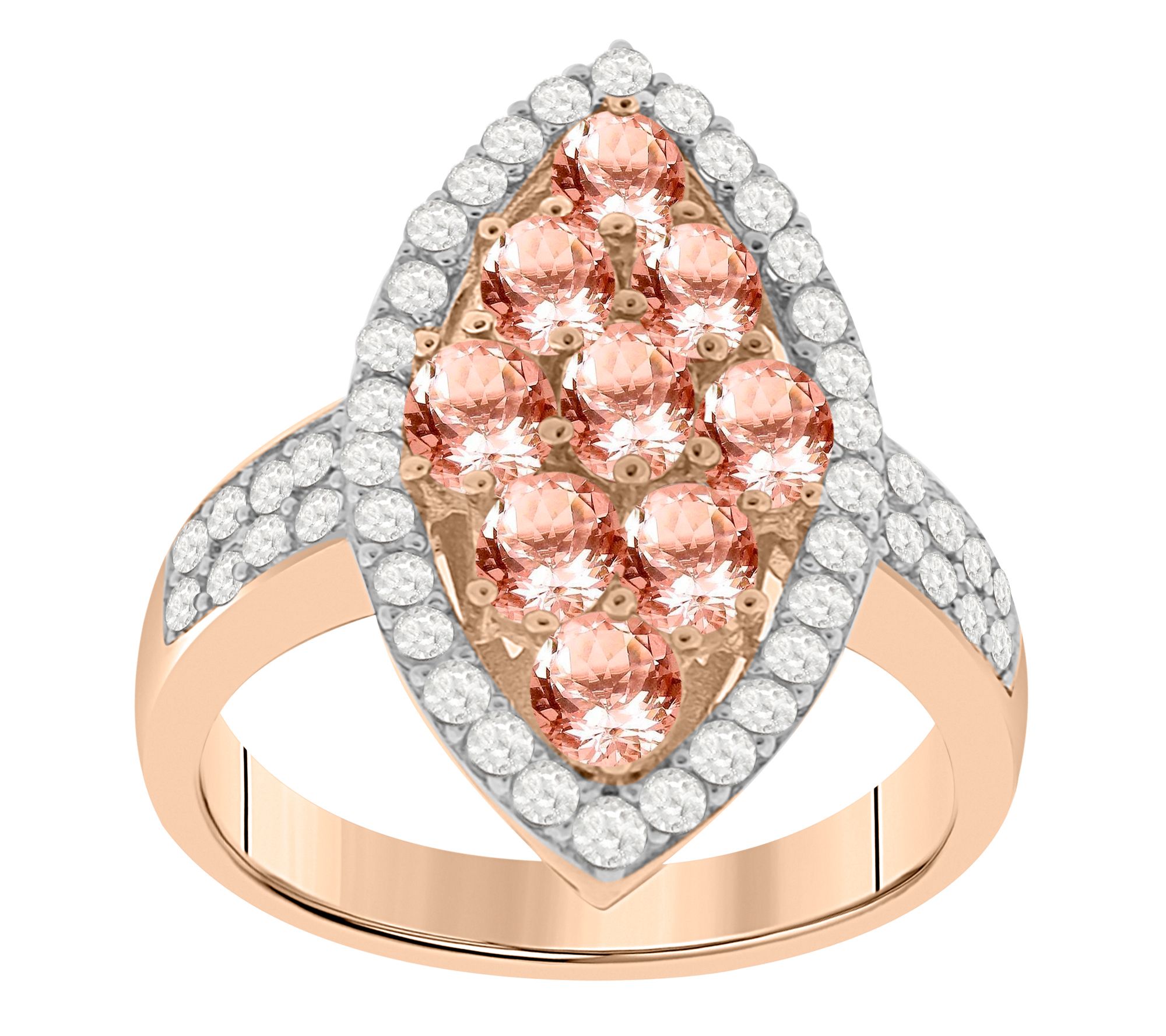 2.50 cttw Marquise Morganite Ring, S terling - QVC.com