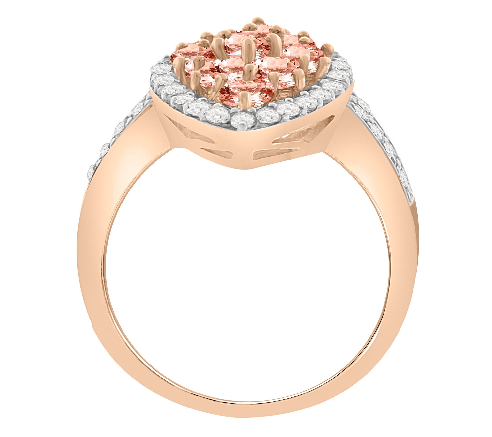 2.50 cttw Marquise Morganite Ring, S terling - QVC.com