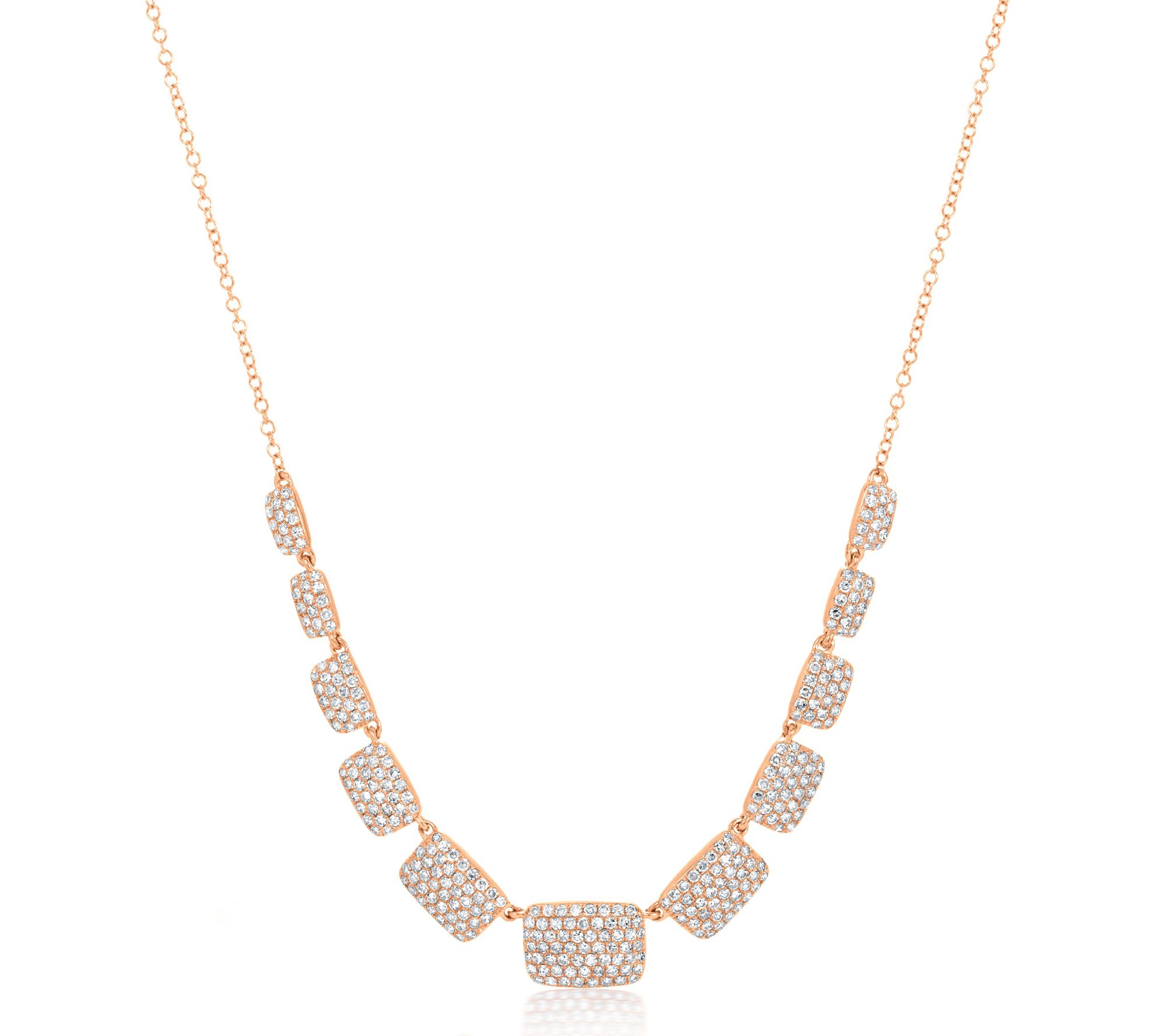  Affinity 0.90 cttw Pave' Diamond Station Necklace, 14K Gold