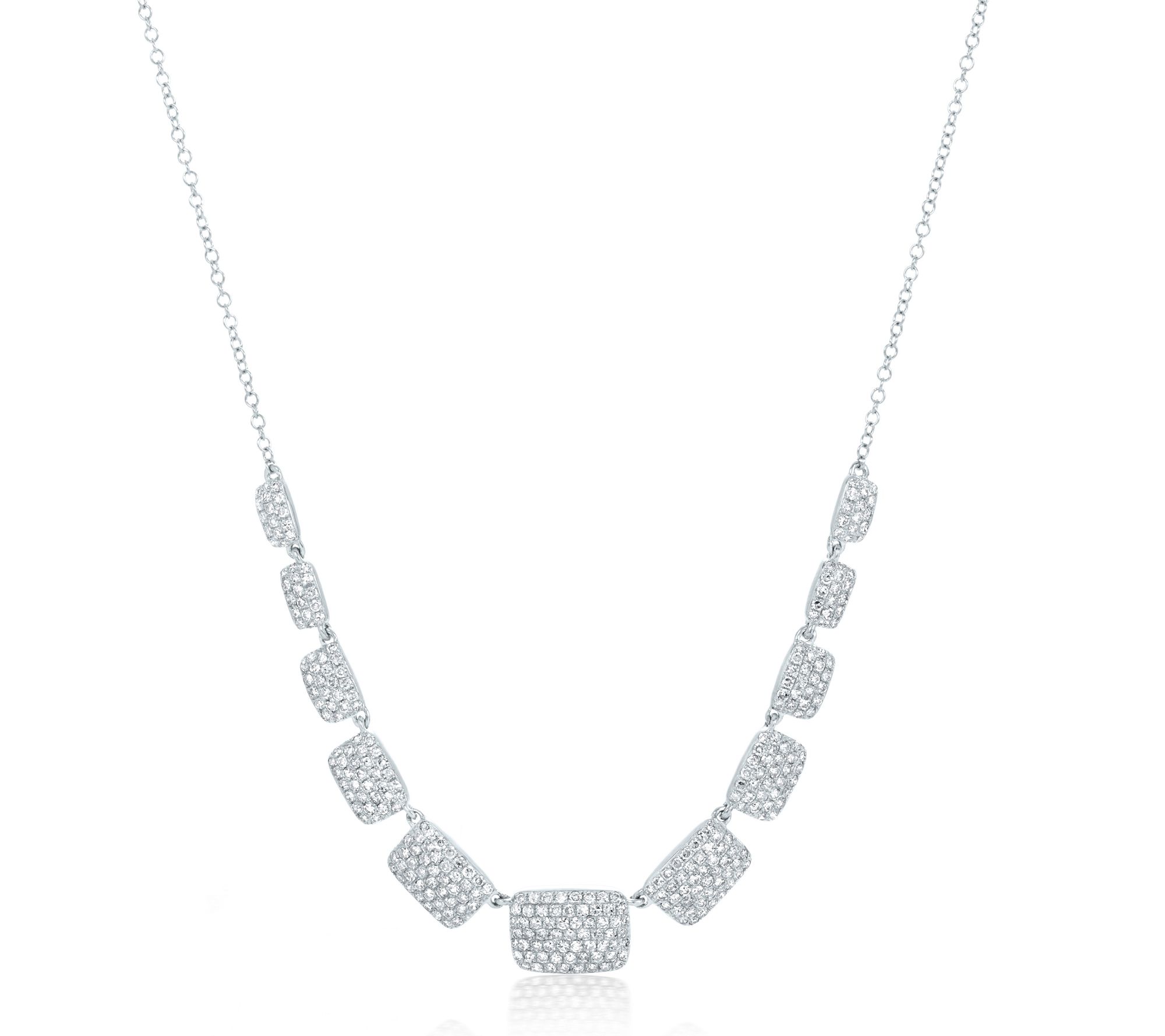 Affinity 0.90 cttw Pave' Diamond Station Necklace, 14K Gold