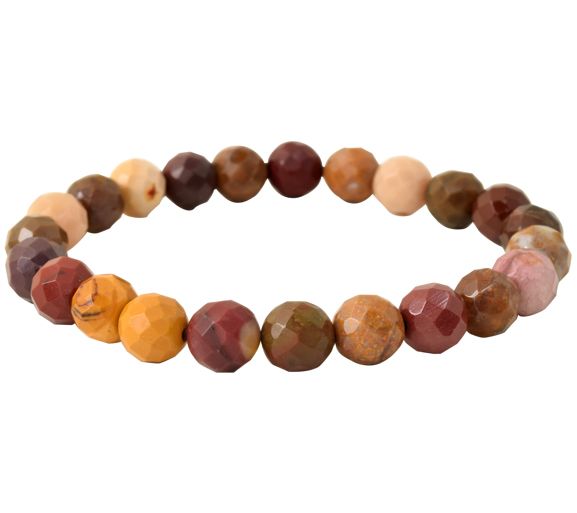 Multi-Colored Mookite Beaded Stretch Bracelet