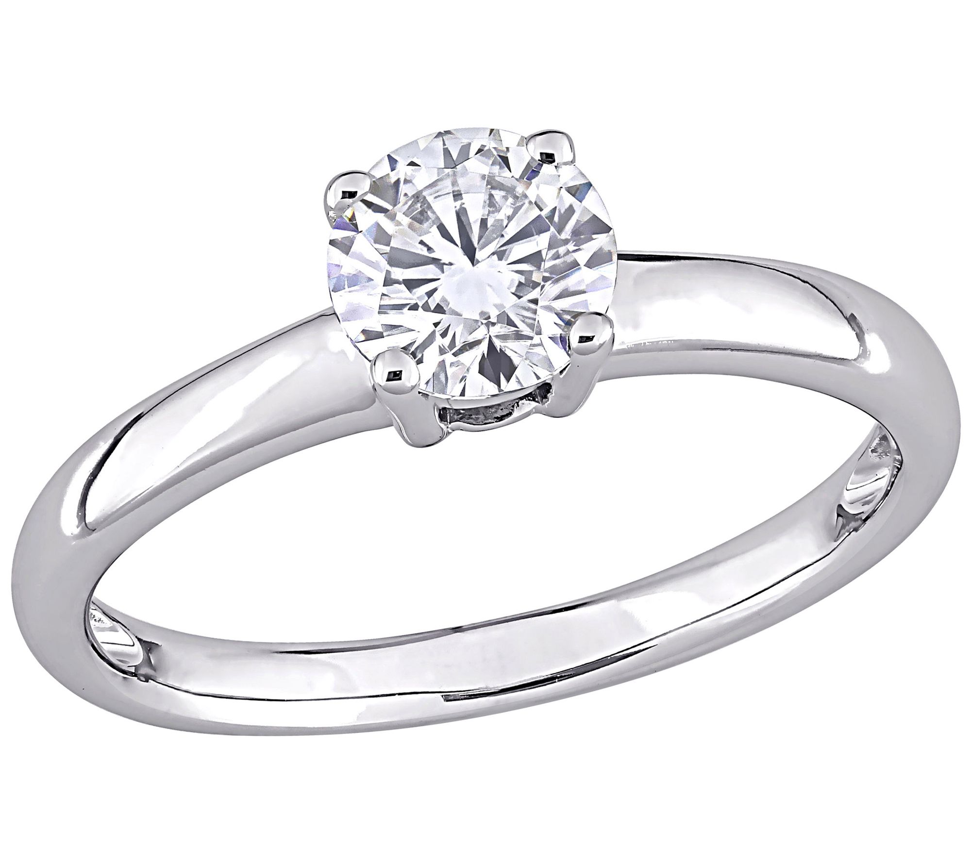MoissanIce Moissanite 0.70 cttw Solitaire Engagement Ring, 14K