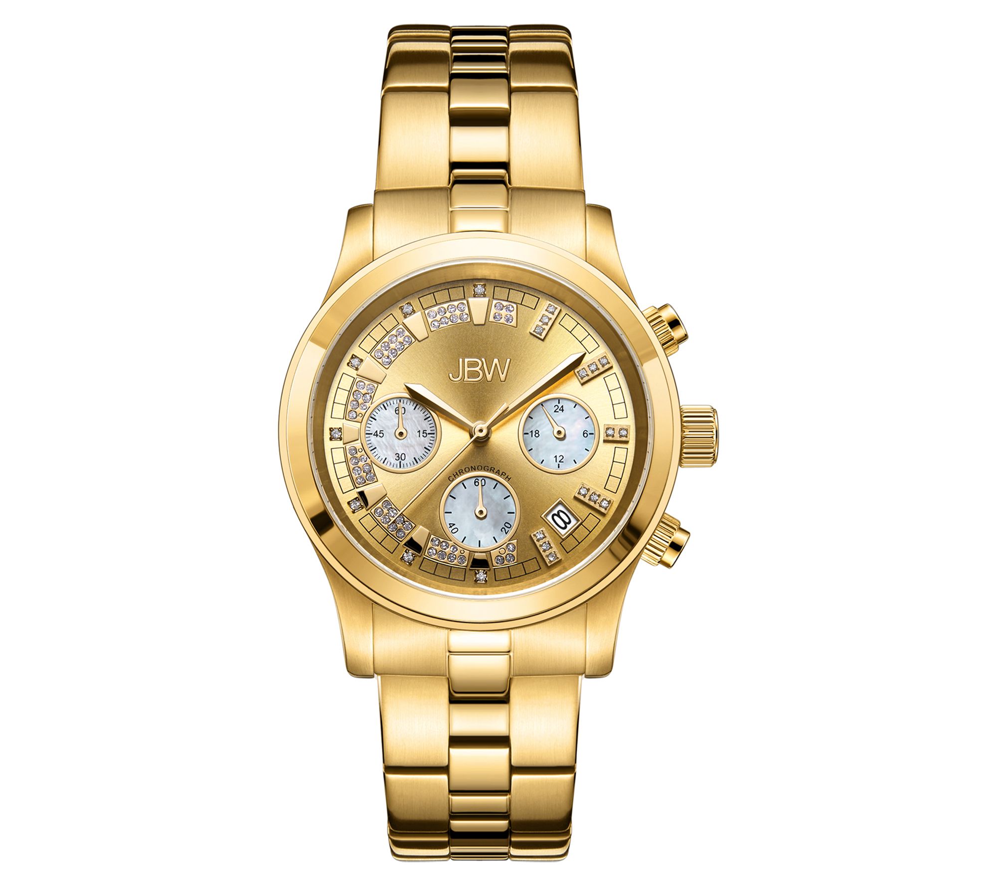 JBW Unisex Muse Diamond Accent 18K Gold Plated Watch